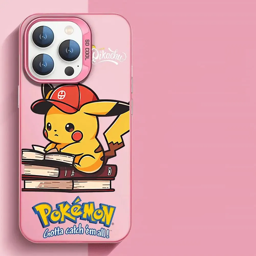 Case for iPhone XR 13 X 14 Plus 15 Pro Max XS Max 11 12 Pro 11 Pro 14 Pro 13 Soft Cover Luxury Cell Anime Pokemon Pikachu