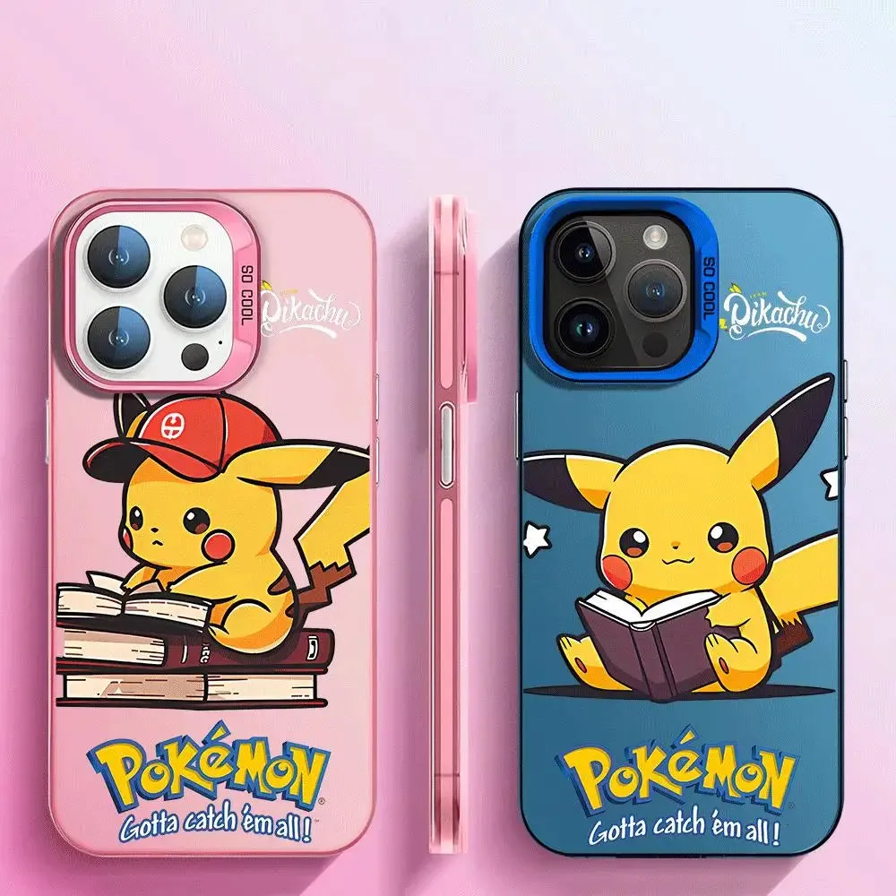 Case for iPhone XR 13 X 14 Plus 15 Pro Max XS Max 11 12 Pro 11 Pro 14 Pro 13 Soft Cover Luxury Cell Anime Pokemon Pikachu