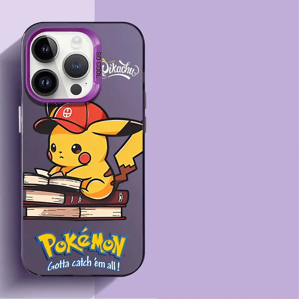 Case for iPhone XR 13 X 14 Plus 15 Pro Max XS Max 11 12 Pro 11 Pro 14 Pro 13 Soft Cover Luxury Cell Anime Pokemon Pikachu