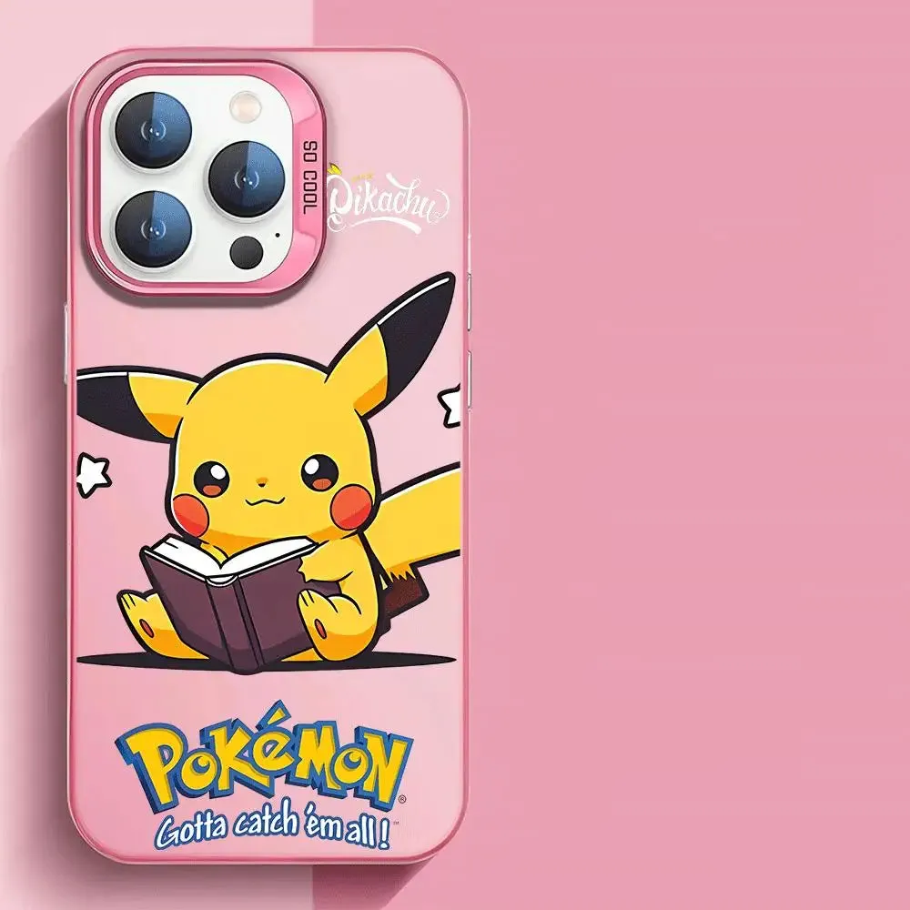 Case for iPhone XR 13 X 14 Plus 15 Pro Max XS Max 11 12 Pro 11 Pro 14 Pro 13 Soft Cover Luxury Cell Anime Pokemon Pikachu