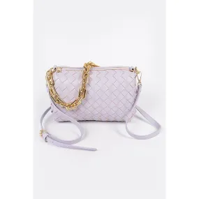 Chain Link Braided Handbag - Lavender