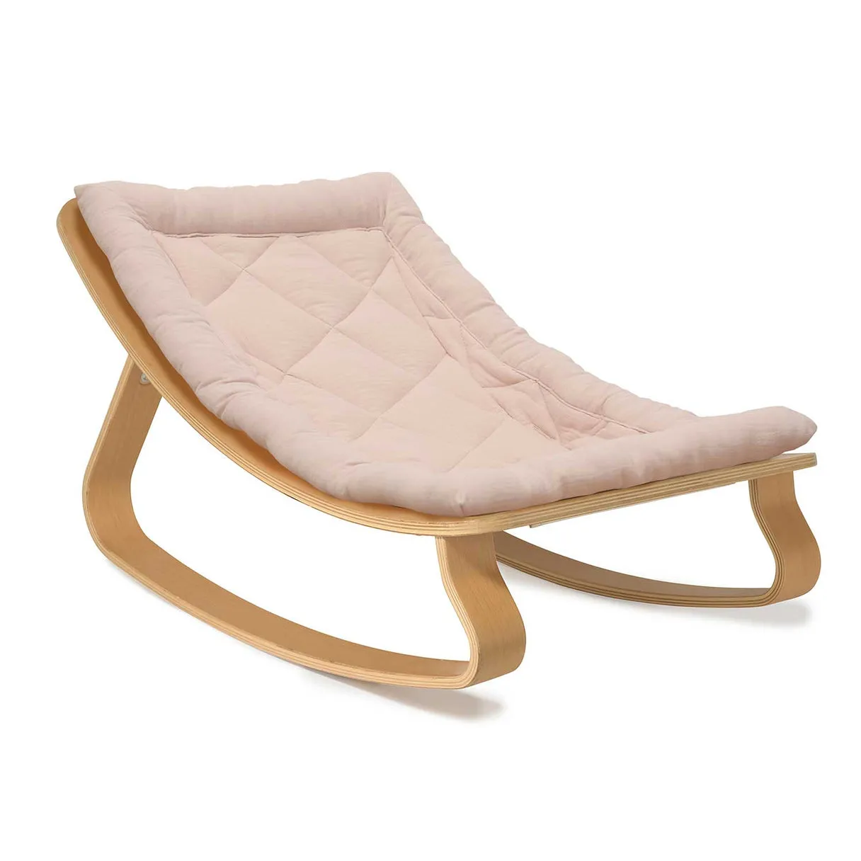 Charlie Crane Levo Baby Rocker in Beech with Nude Cushion