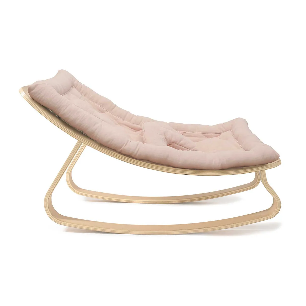 Charlie Crane Levo Baby Rocker in Beech with Nude Cushion