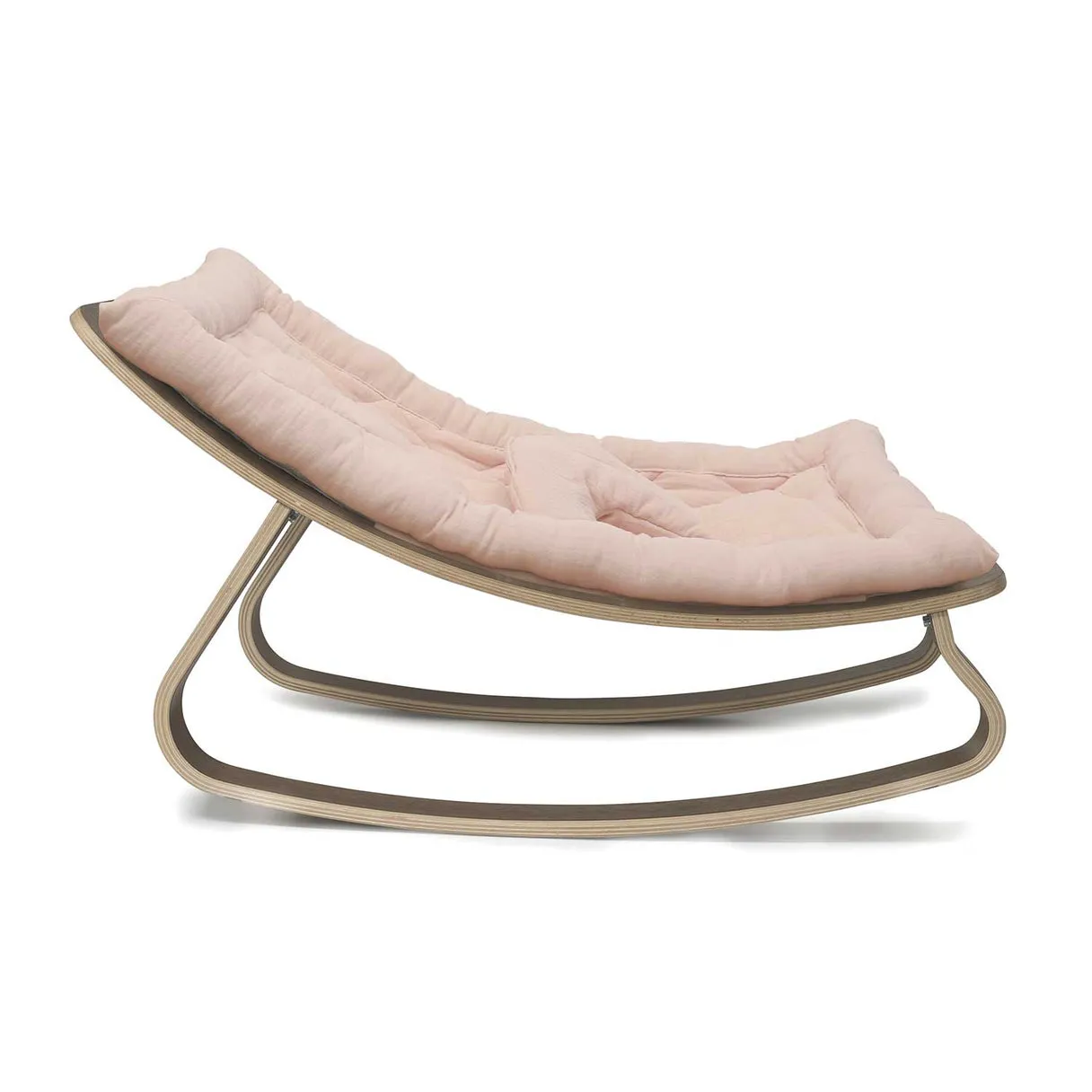 Charlie Crane Levo Baby Rocker in Walnut with Nude Cushion