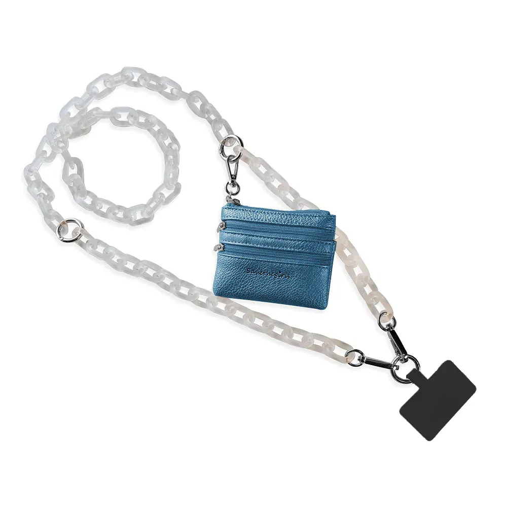 Clip & Go Ice Chain & Pouch-White/Blue