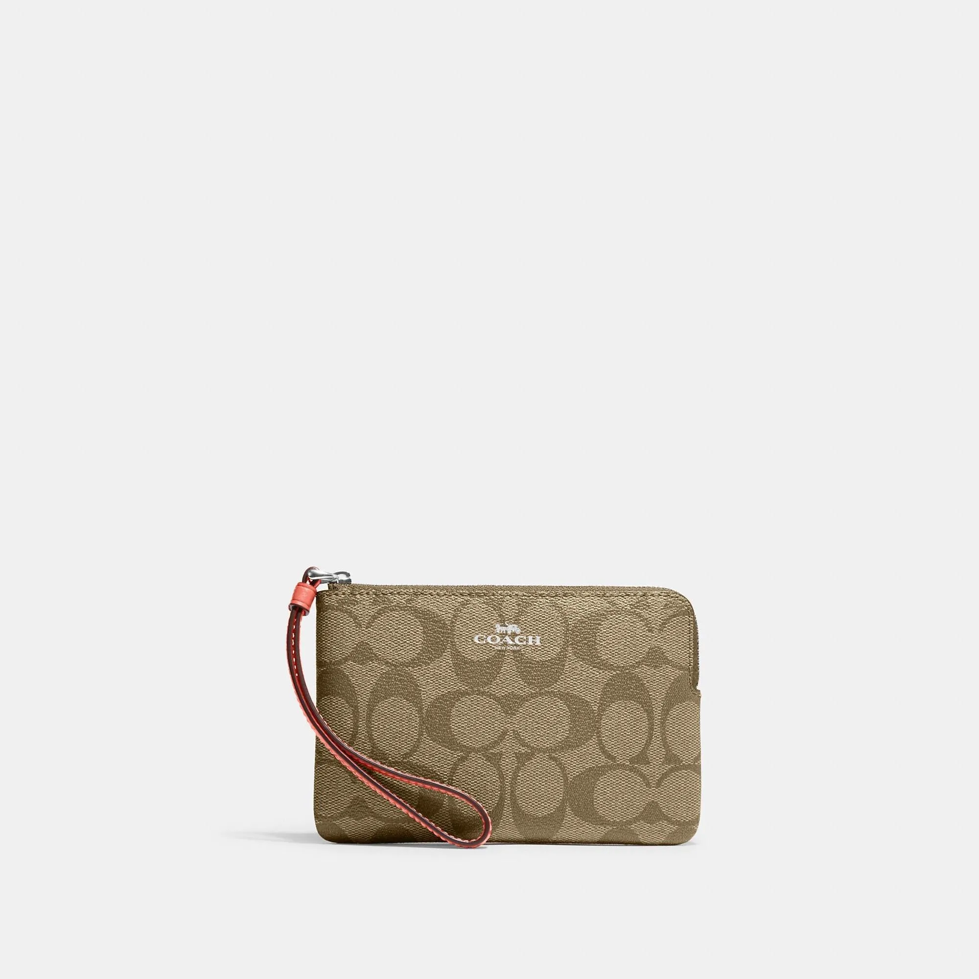 Coach Outlet Corner Zip Wristlet In Signature Canvas