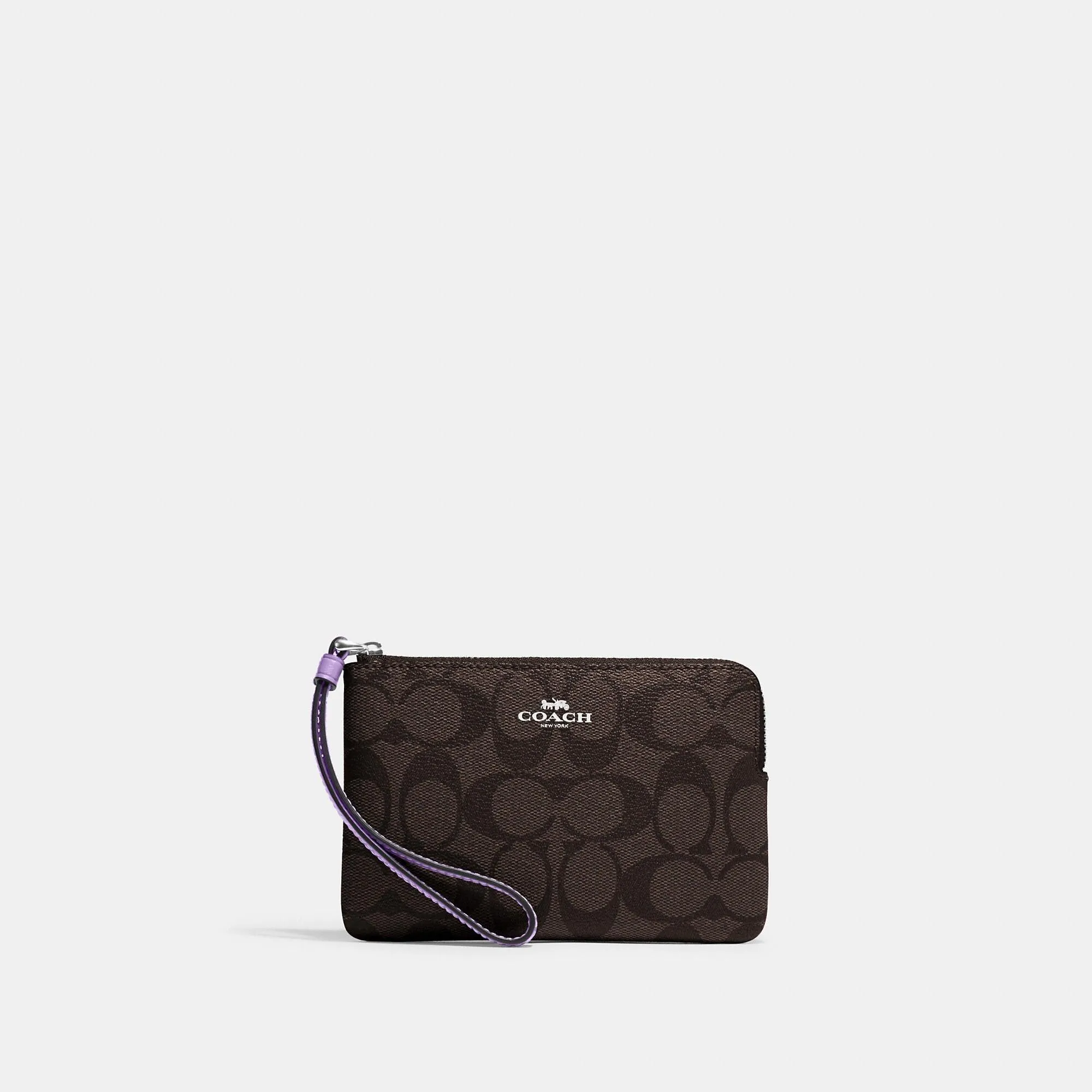 Coach Outlet Corner Zip Wristlet In Signature Canvas