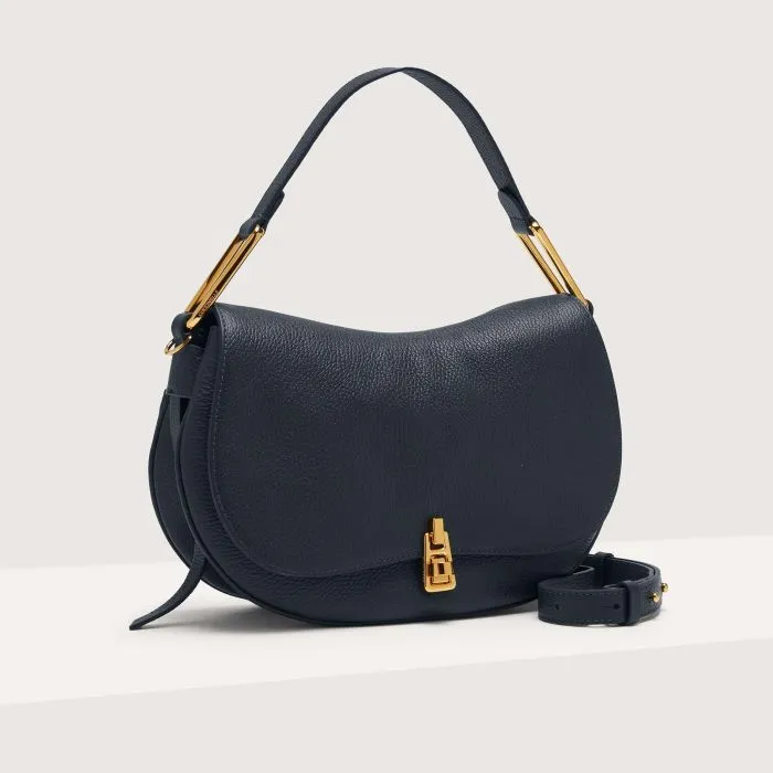 COCCINELLE MAGIE LEATHER HANDBAG IN MIDNIGHT BLUE