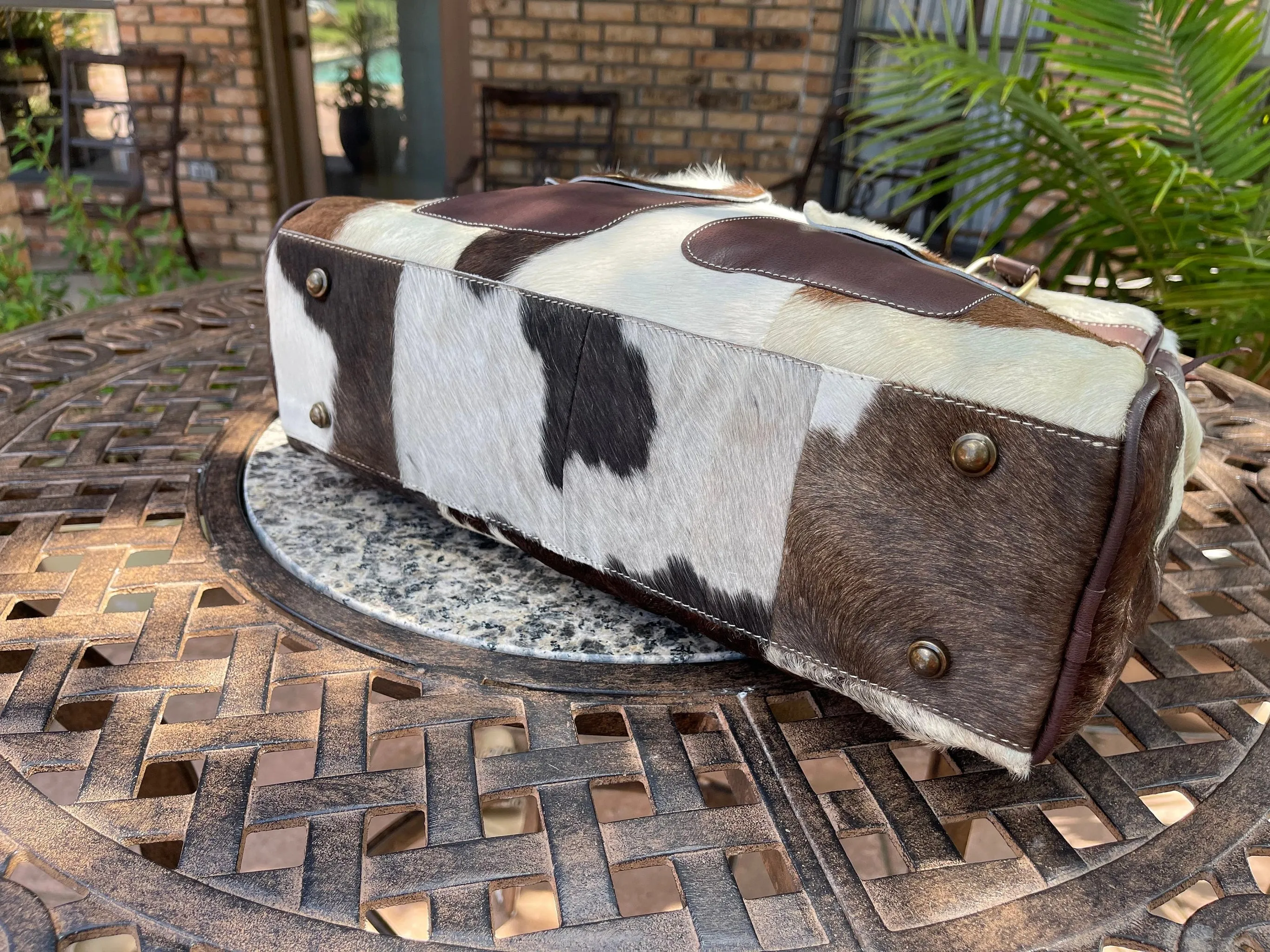 Cowhide Weekender Leather Travel Bag