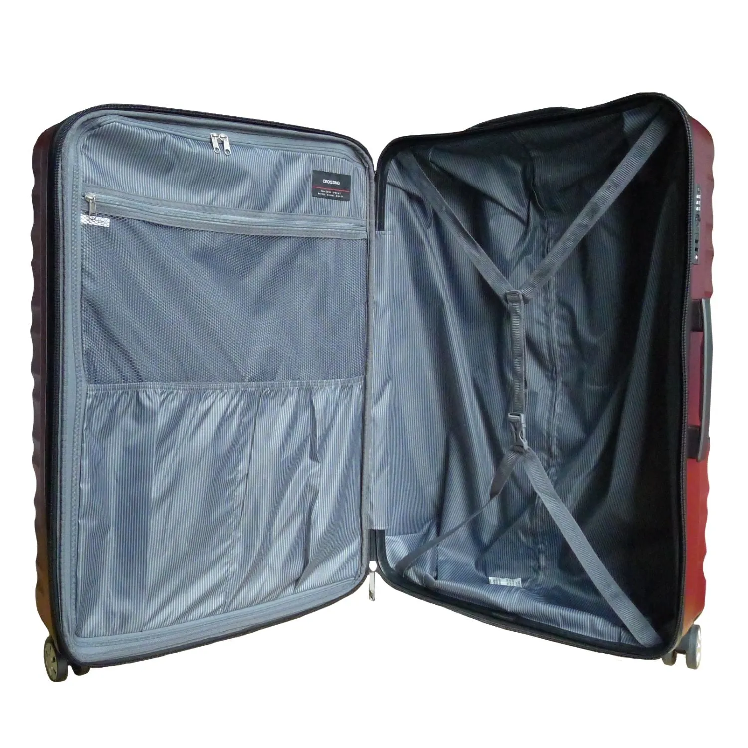 Crossing 28 Inch  24 Inch Double Zipper Expandable Upright Spinner Luggage Set