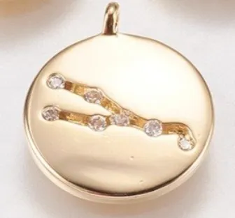 Dainty Zodiac Star Sign Pendant- 14K Gold Filled