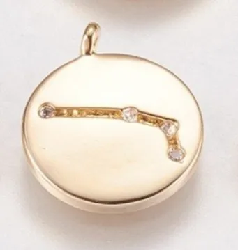 Dainty Zodiac Star Sign Pendant- 14K Gold Filled