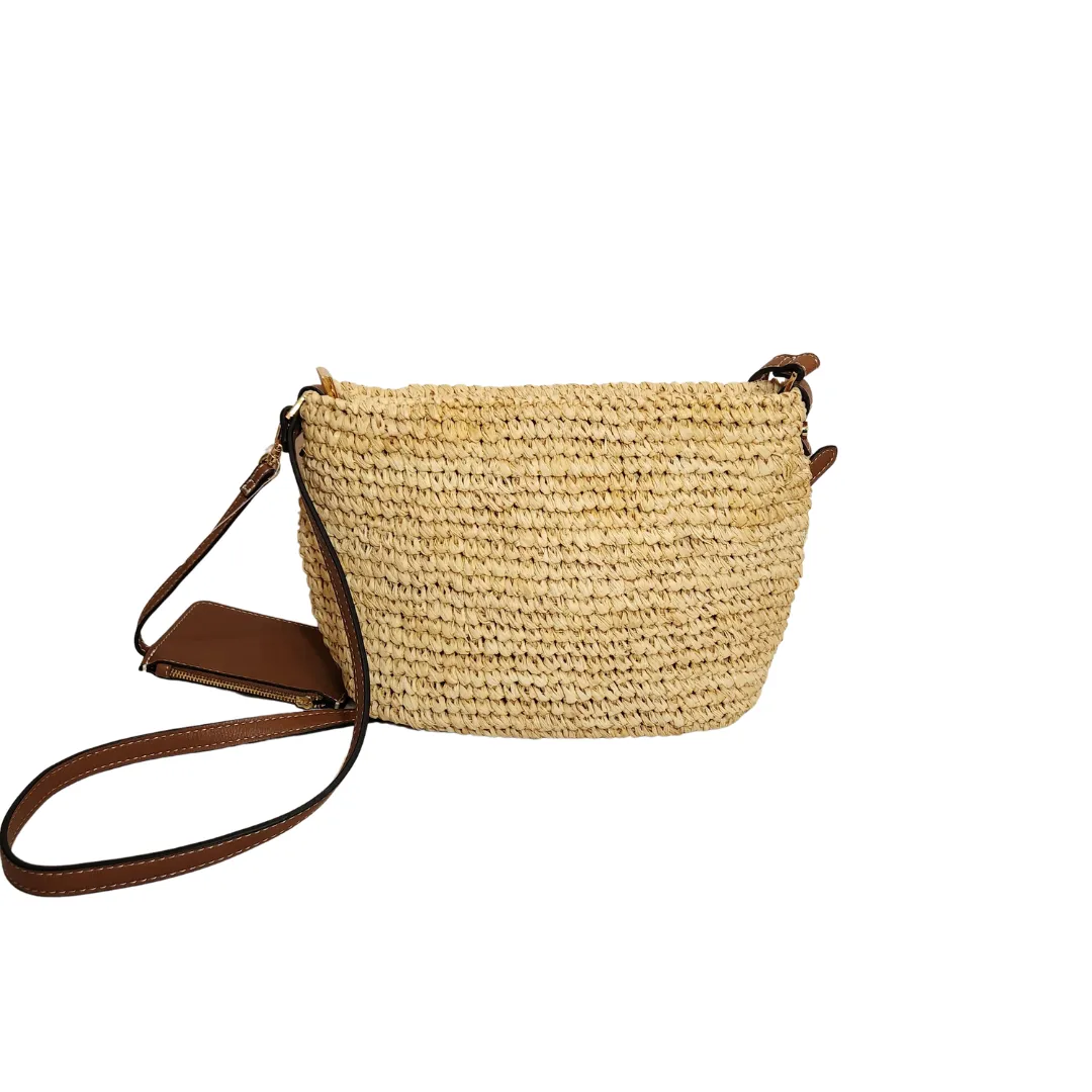 DUNE Raffia Straw & Leatherette Davenporte Crossbody Bag | Like New |