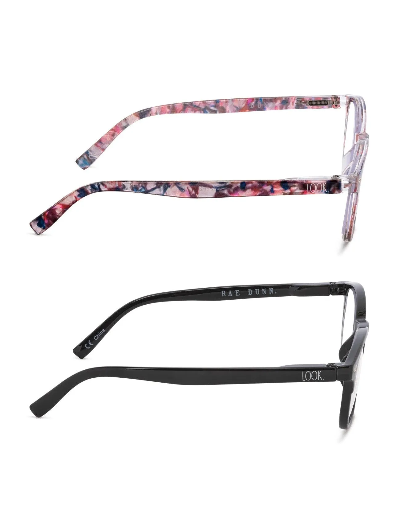 ELIZA 2-Pack Blue Light Blocking Reading Glasses with "LOOK CLOSELY" Signature Font Hard Case