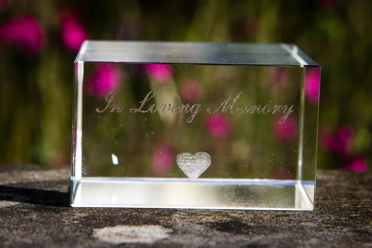 Engraved Glass Square Base