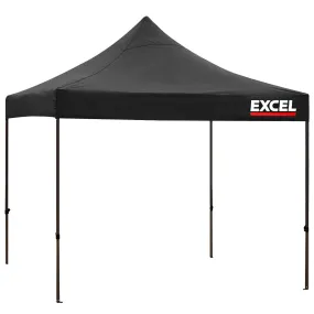 Excel Steel Gazebo 3m x 3m Black Heavy Duty Waterproof with Wheel Bag