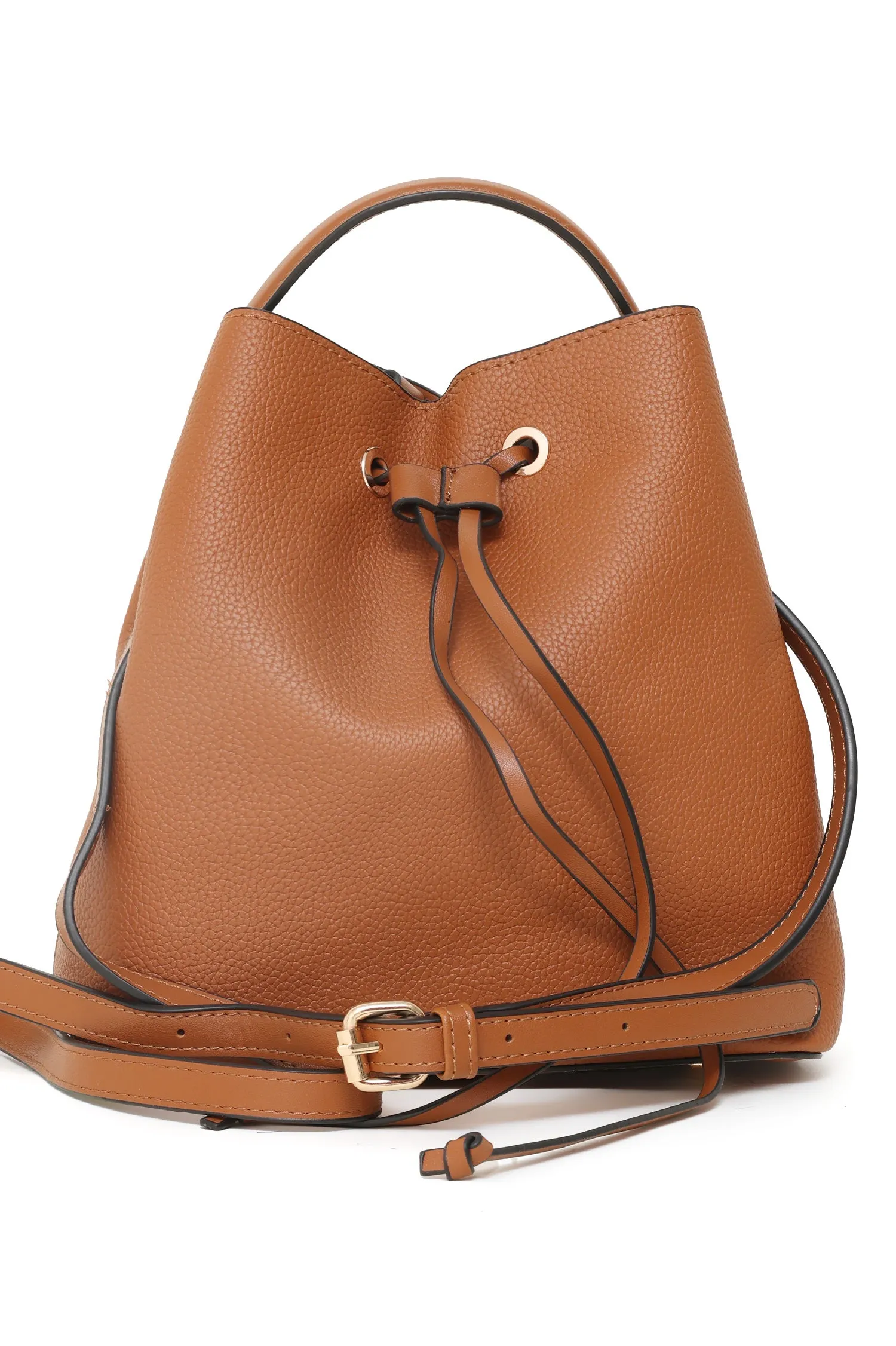 FAUX LEATHER BAG-KHAKI