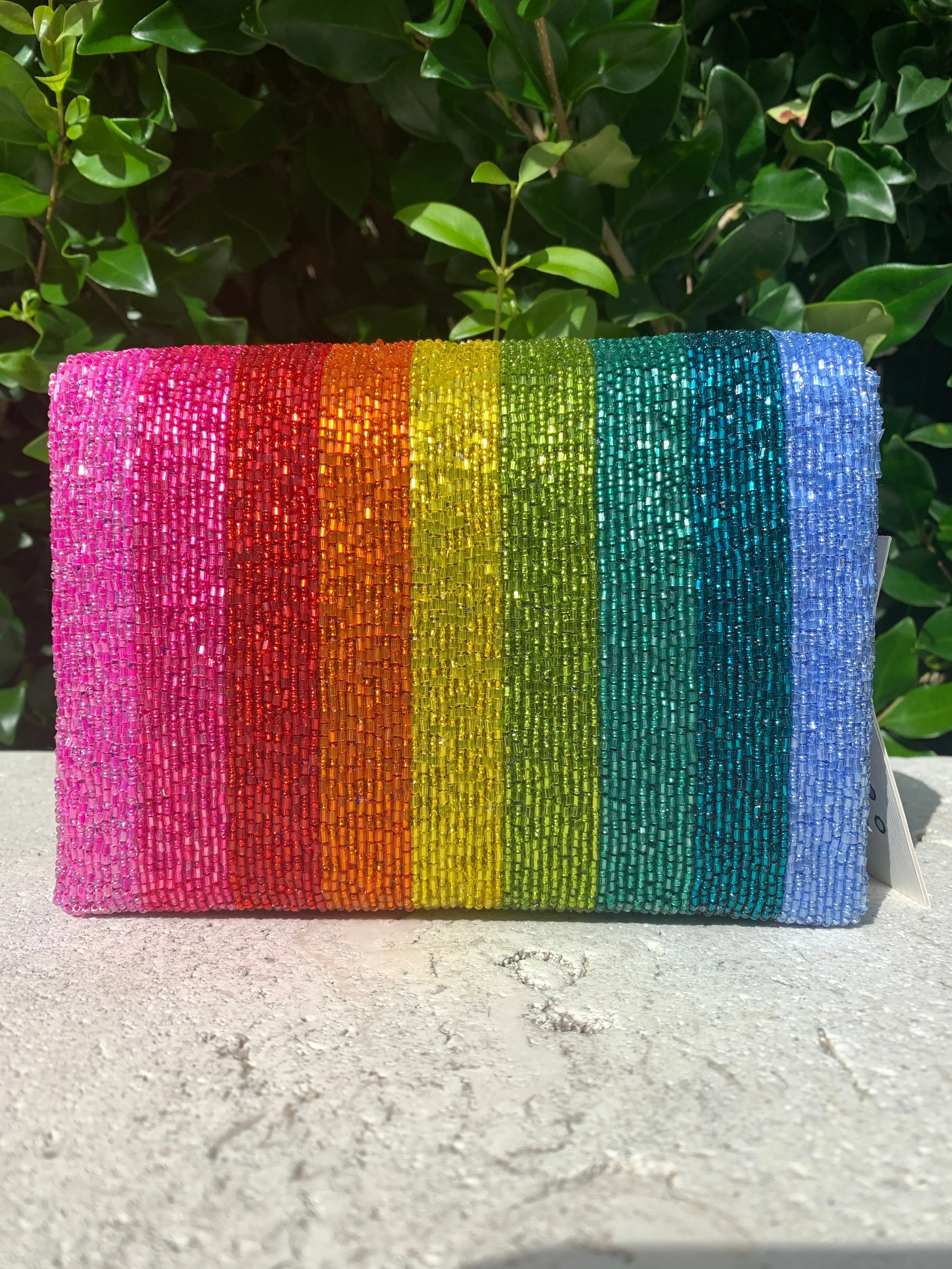 Glamfox - Rainbow Pride Beaded Clutch Crossbody