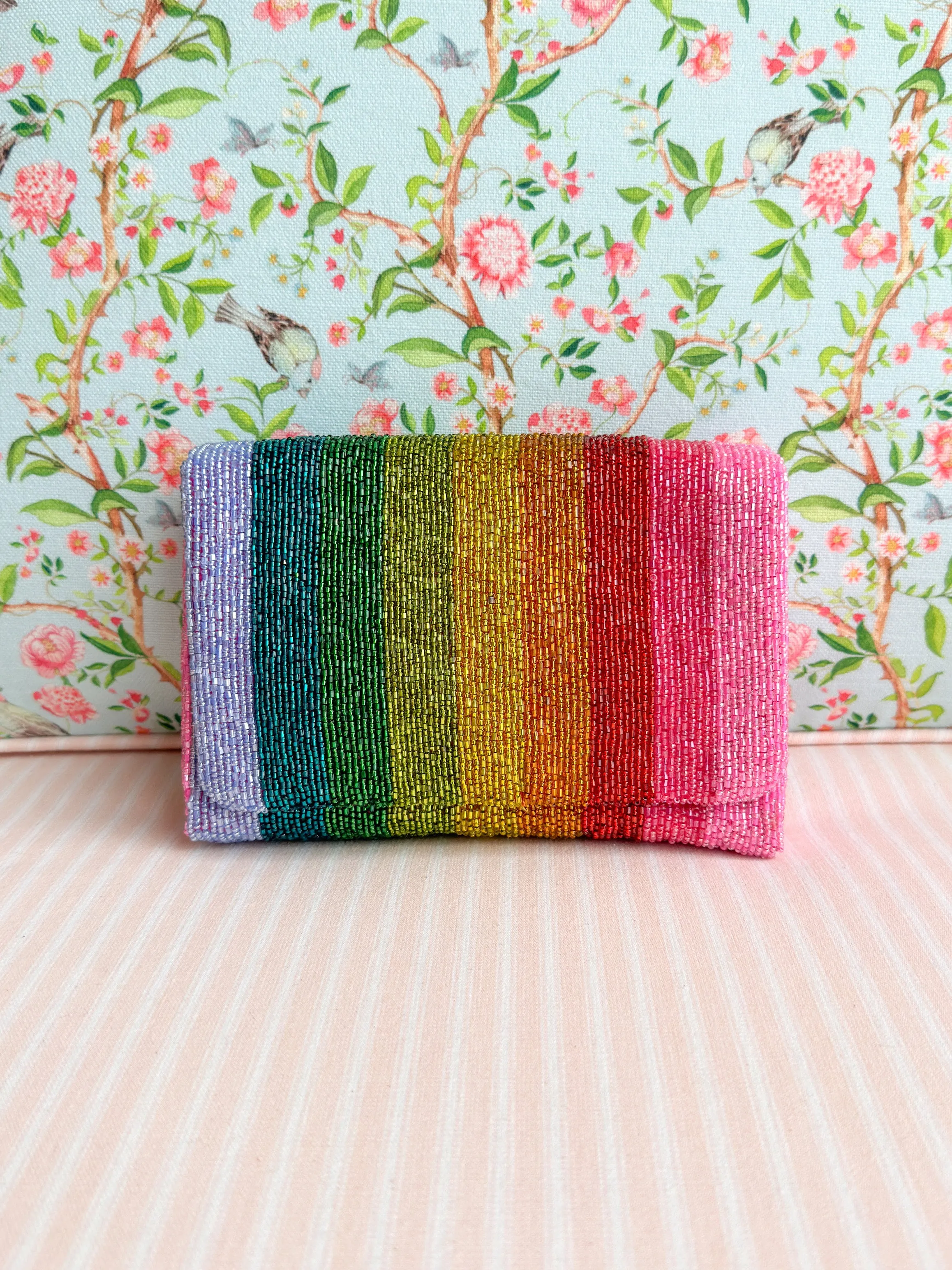 Glamfox - Rainbow Pride Beaded Clutch Crossbody