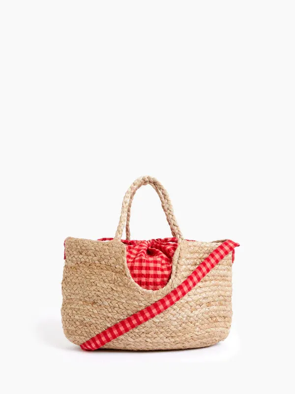 Great Plains Tunis Check Rafia Bag-Multi-JBWAE