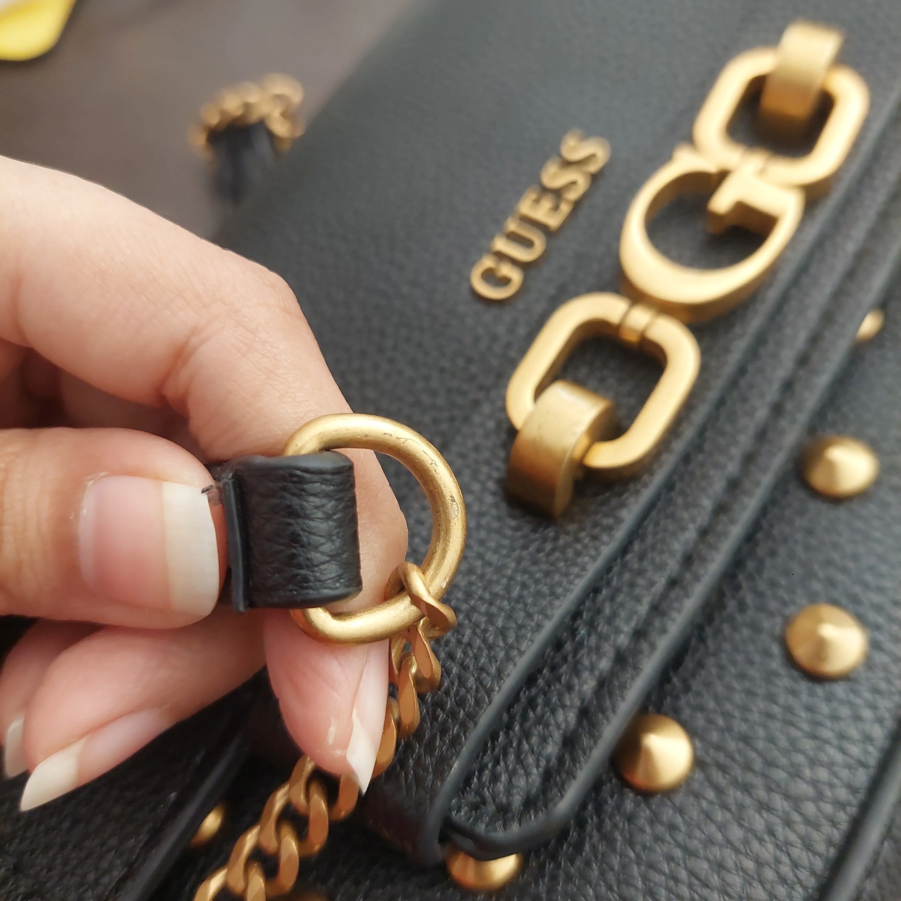 Guess Black Gold Studded Crossbody bag | Gently Used |