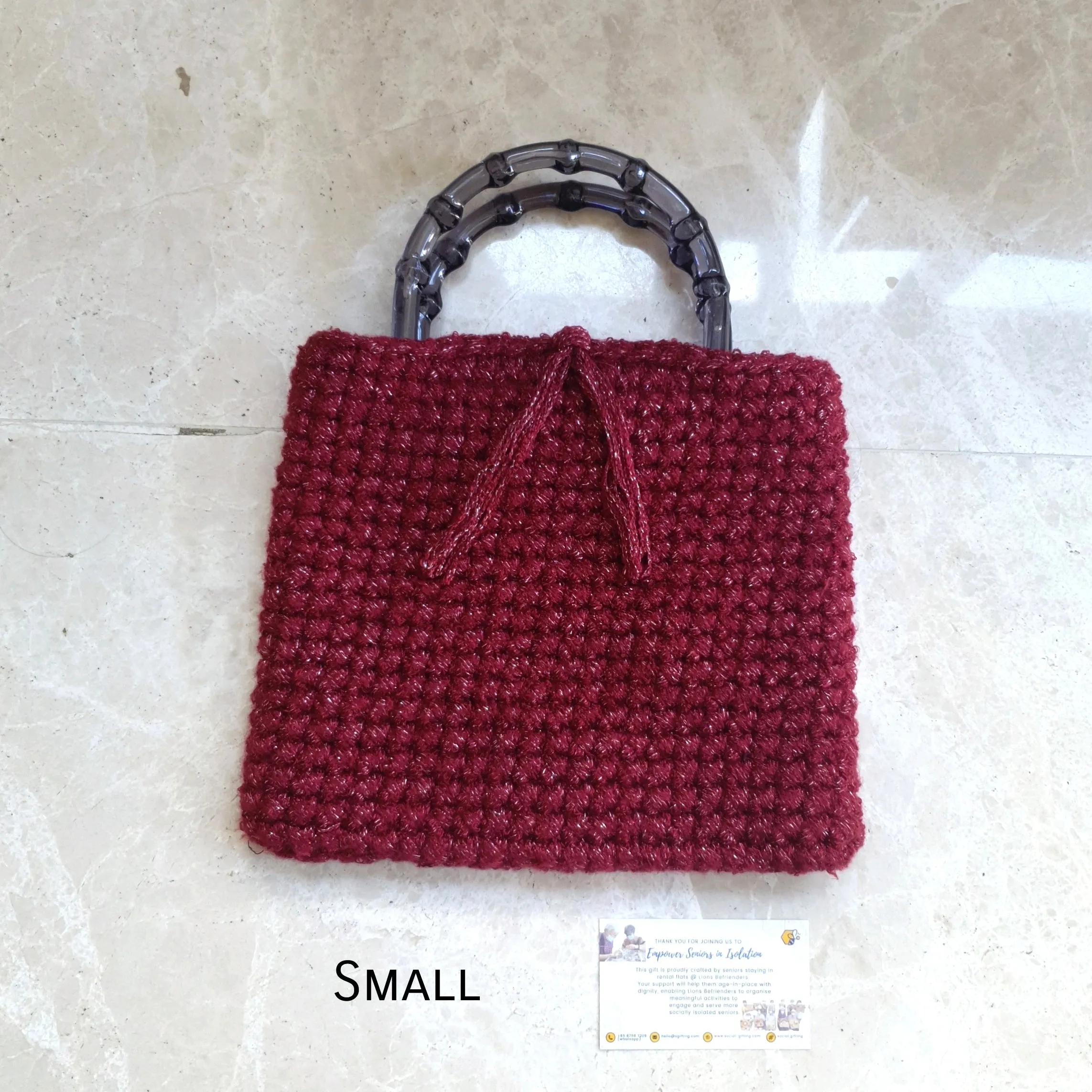 Hand Crocheted Round Handle HandBag