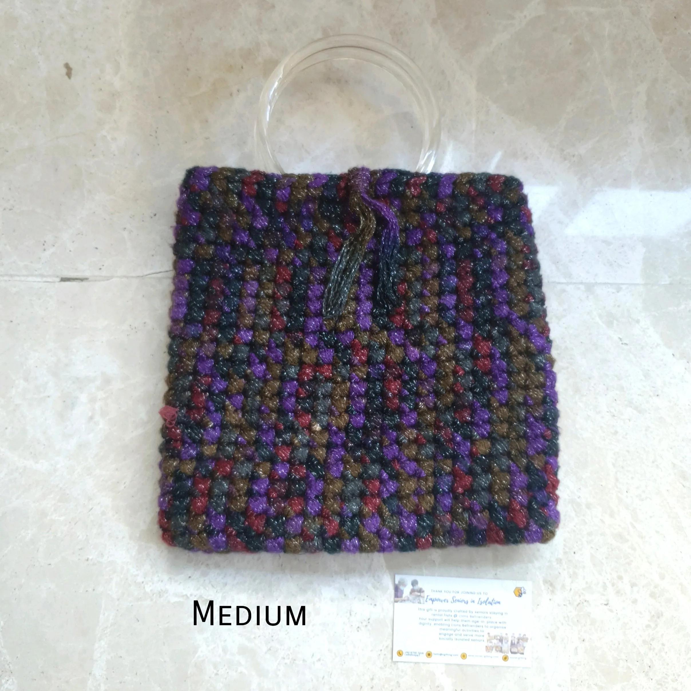 Hand Crocheted Round Handle HandBag