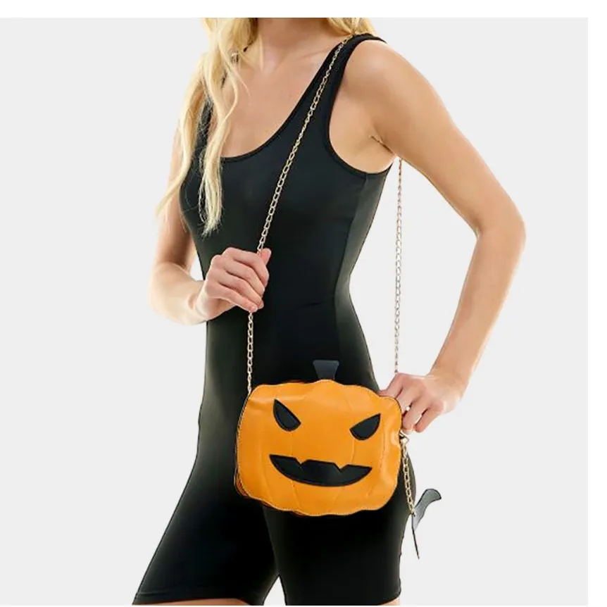 Holloween chain crossbody bag - orange