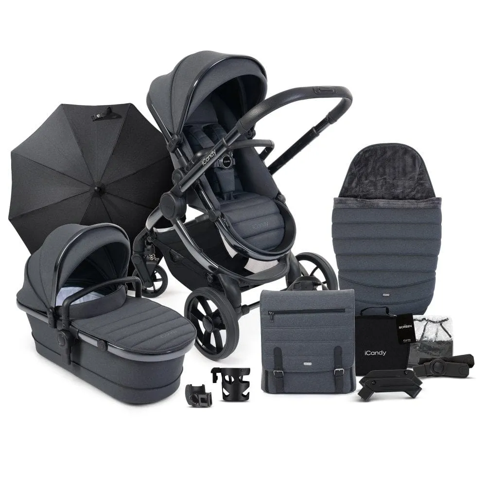 iCandy Peach 7 Maxi Cosi Cabriofix i-Size Travel System Bundle - Dark Grey