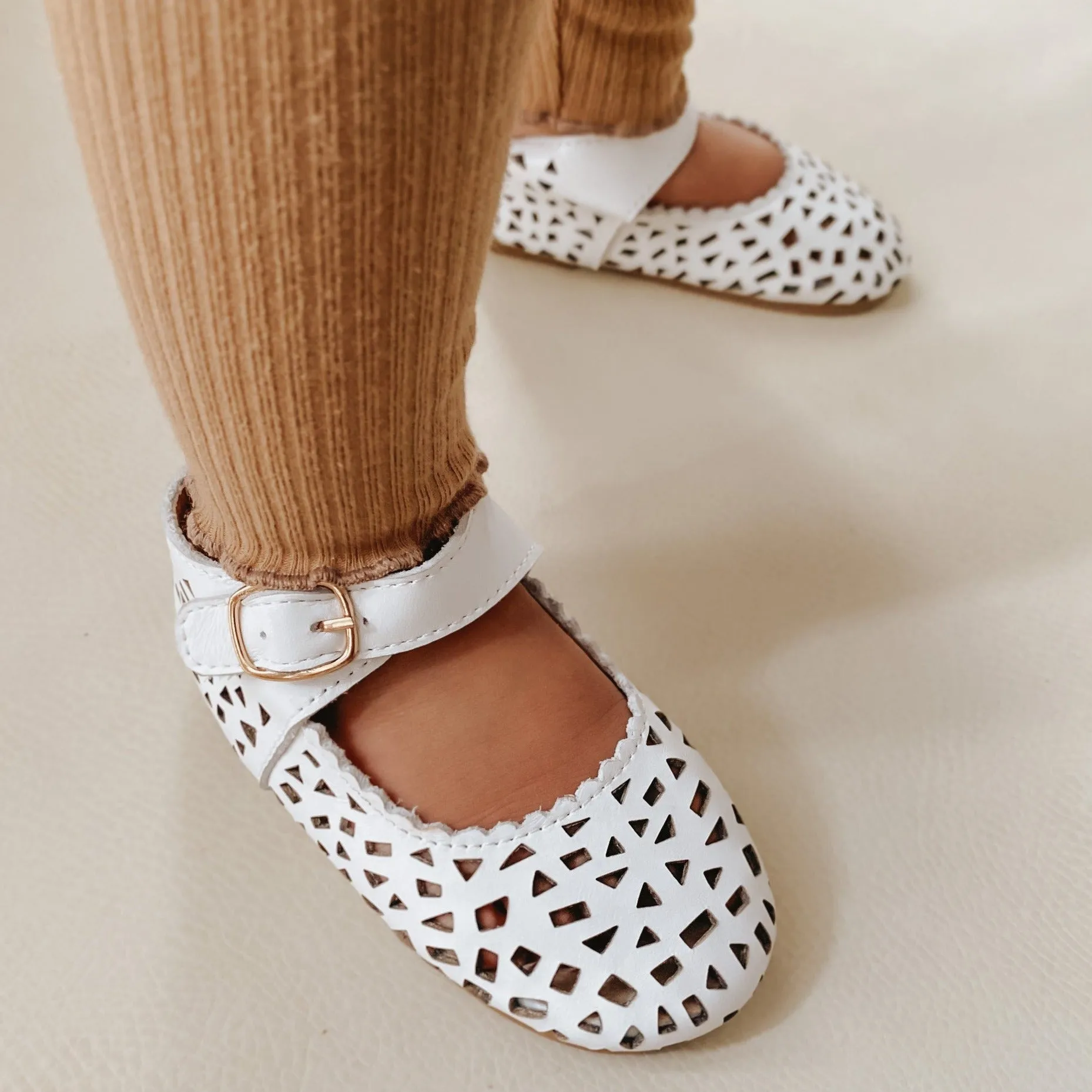 Leather Boho Mary Janes Cotton