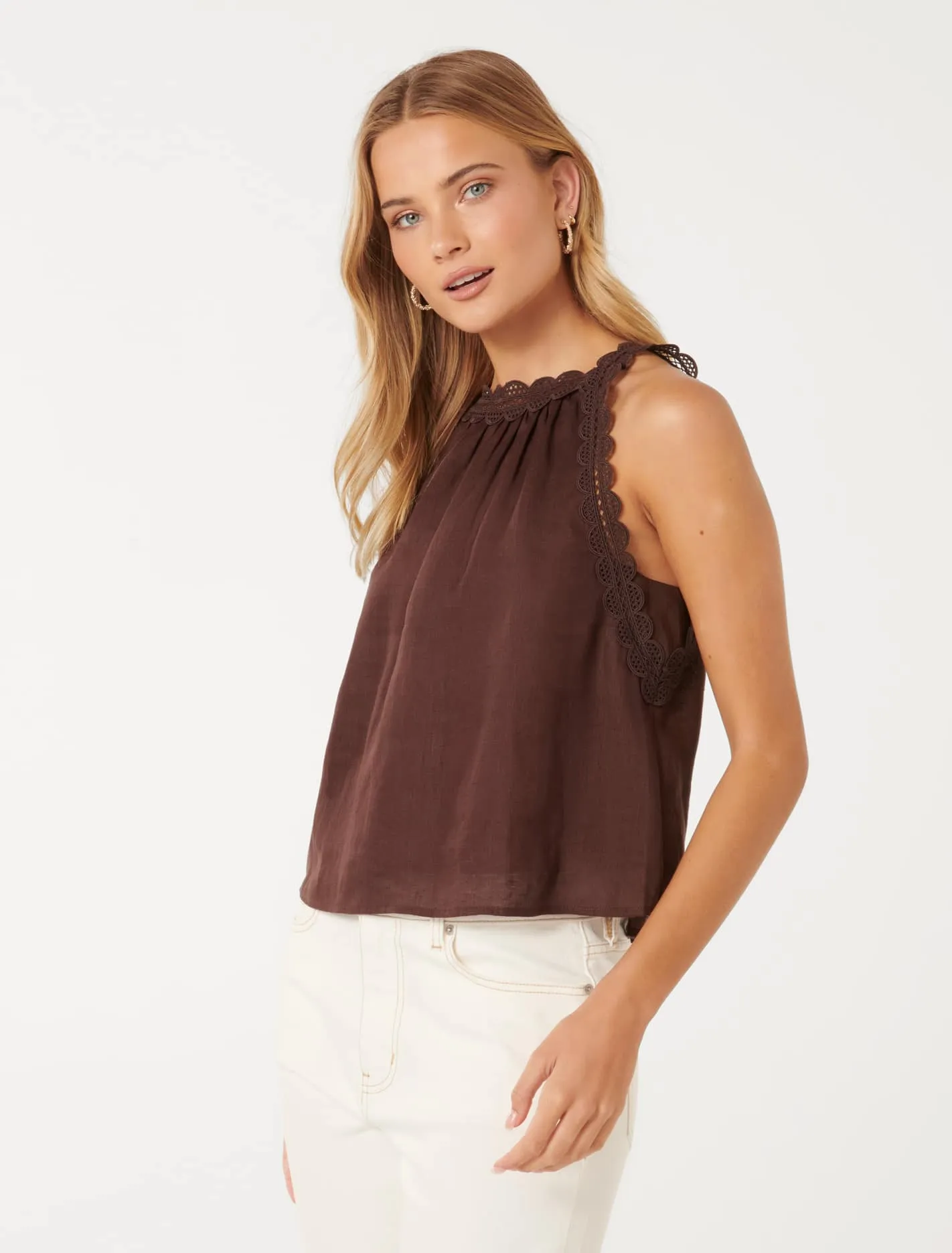 Linley Linen Trim Tank Top