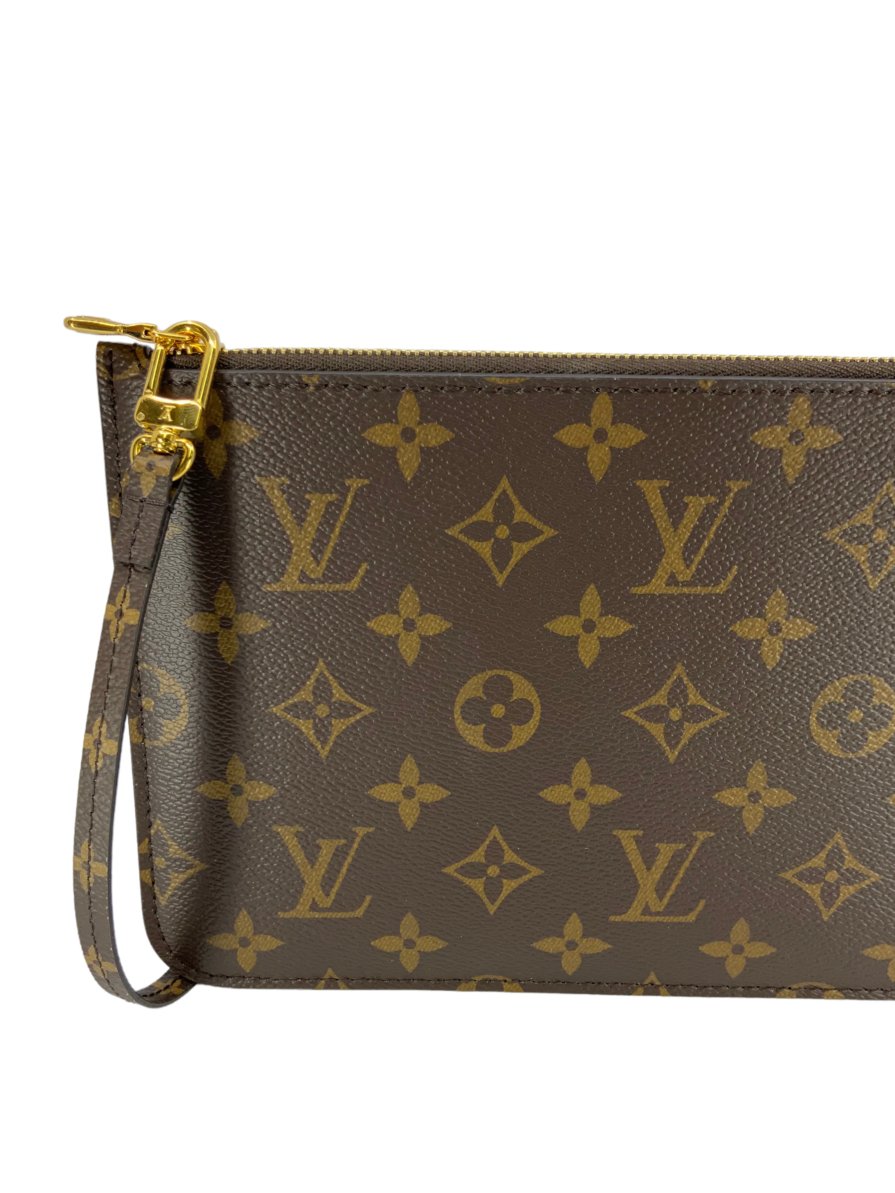 LOUIS VUITTON Monogram Teddy Neverfull MM Pochette Wristlet NEW