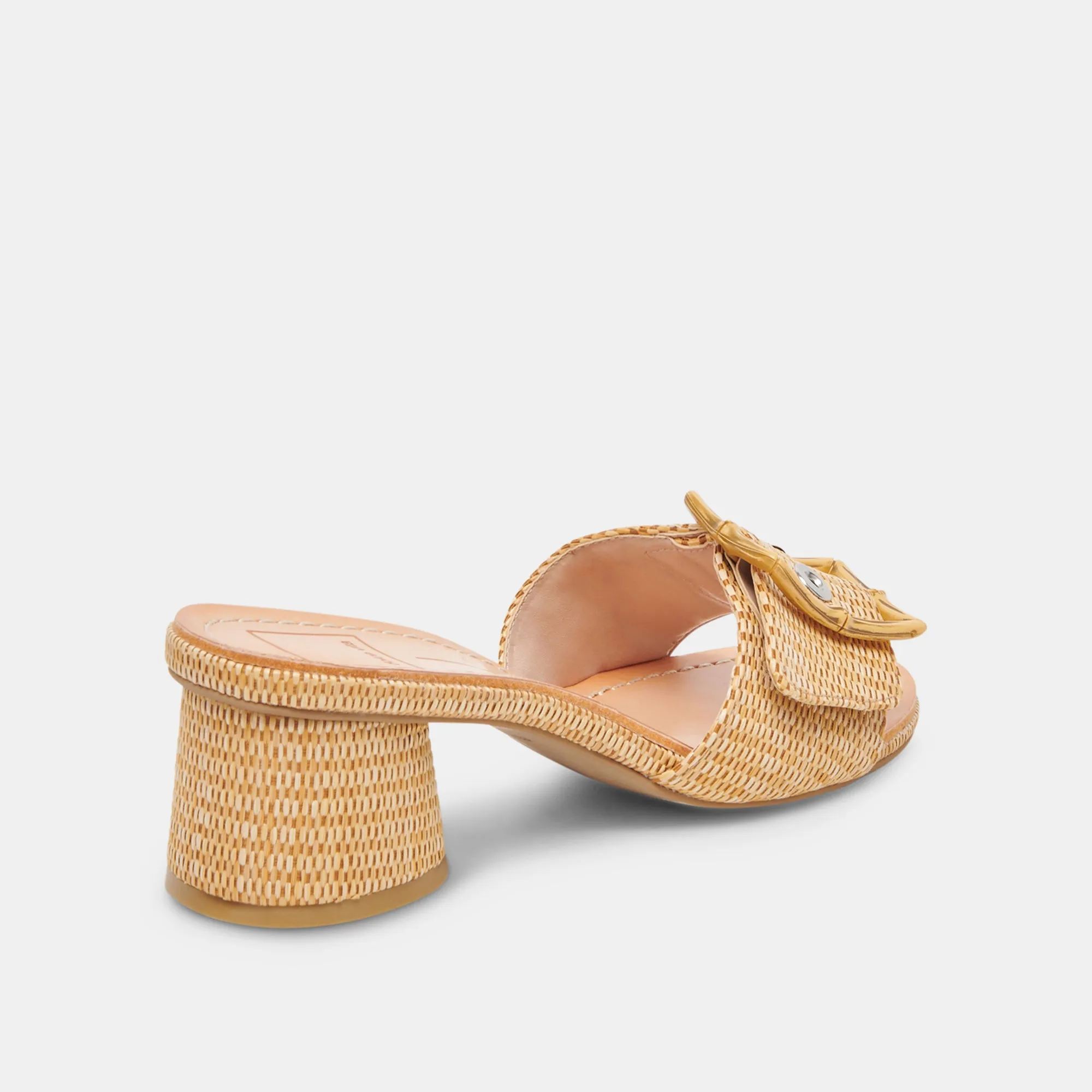 LUCEY HEELS WARM NATURAL RAFFIA