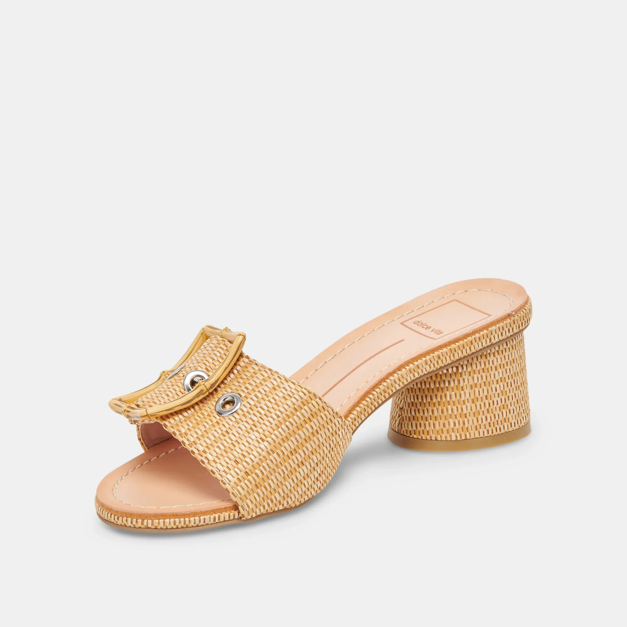 LUCEY HEELS WARM NATURAL RAFFIA