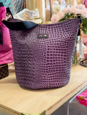 Makeup Junkie Bags -  Bubble Gator Amethyst Bucket Bag [Pre-Order]