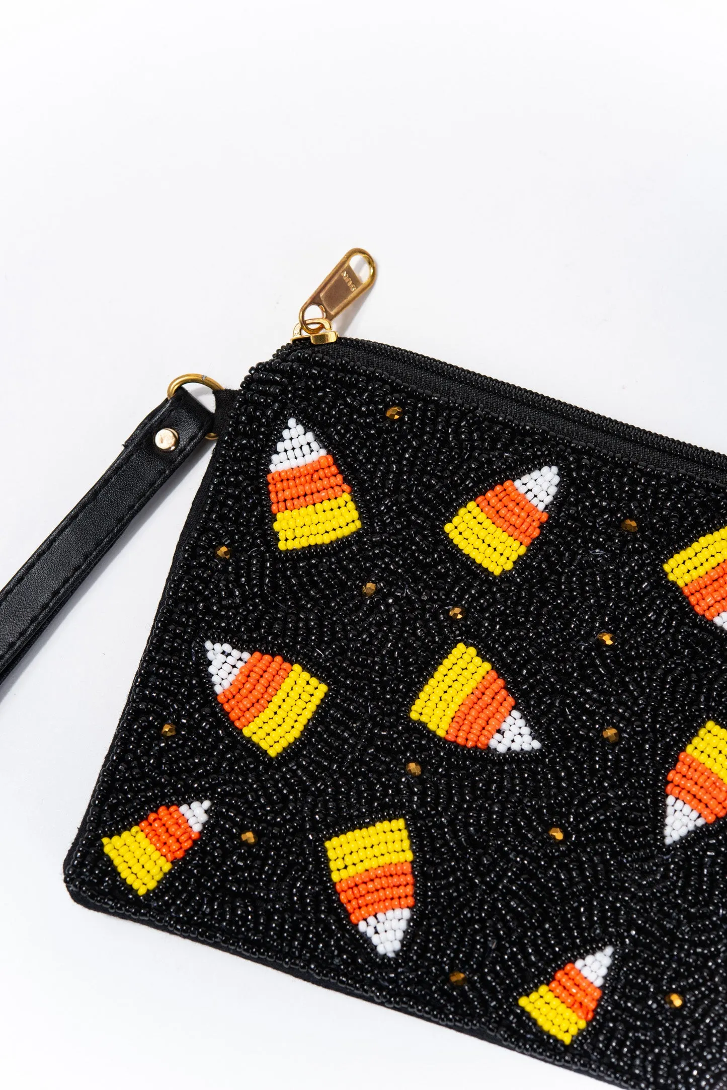 Mel Beaded Cand Corn Wristlet - Black