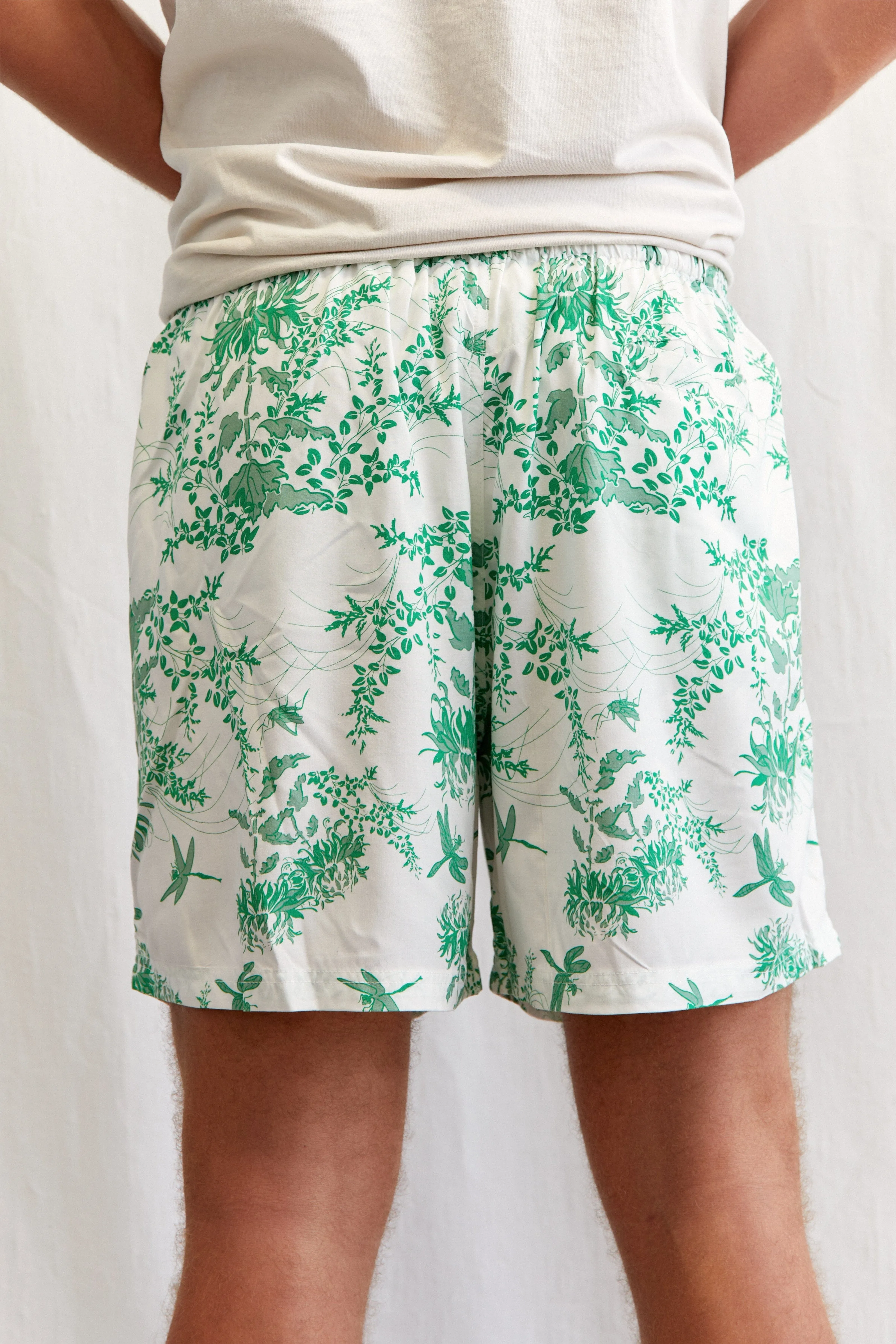 Men’s Boxers - Short Length - Summer Toile - Jade Green