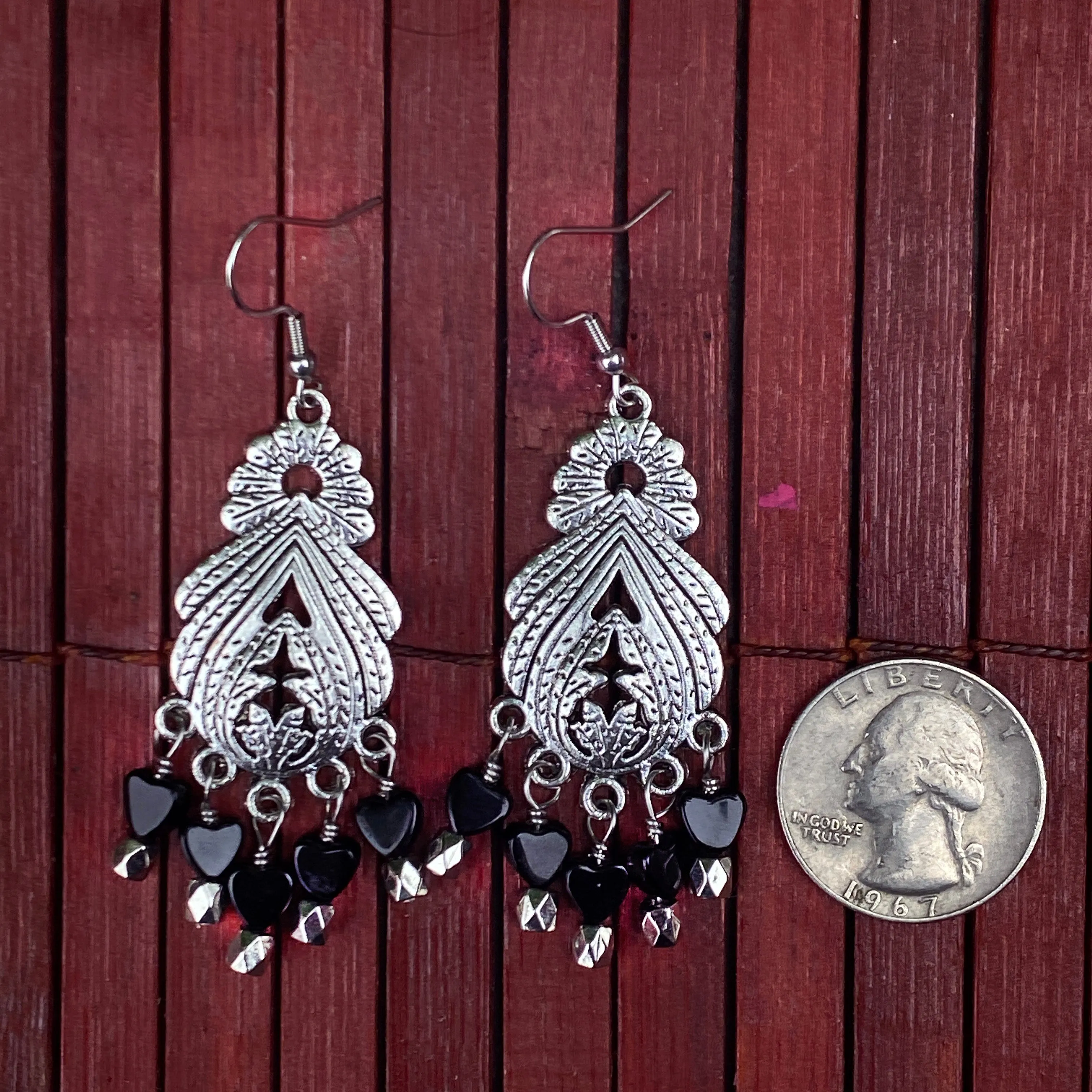 Onyx gemstone Chandalier Earrings