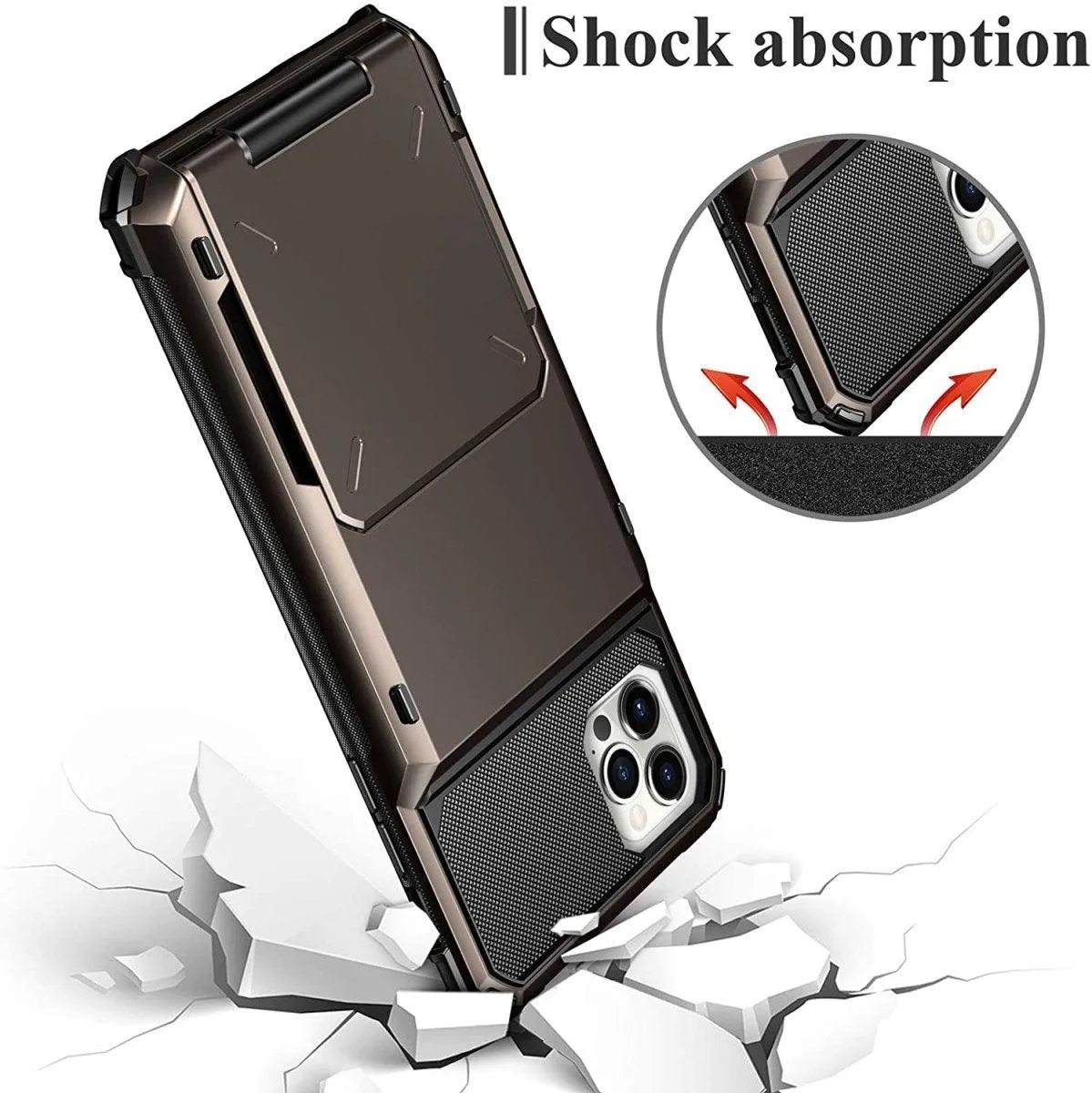 Orbit Shockproof iPhone Wallet Case For 6, 7 & 8 Series