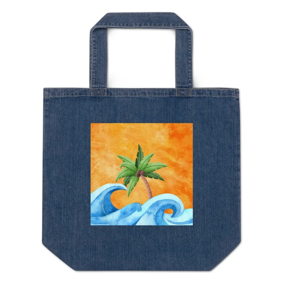 Palm Tree Dreams Organic Denim Tote Bag