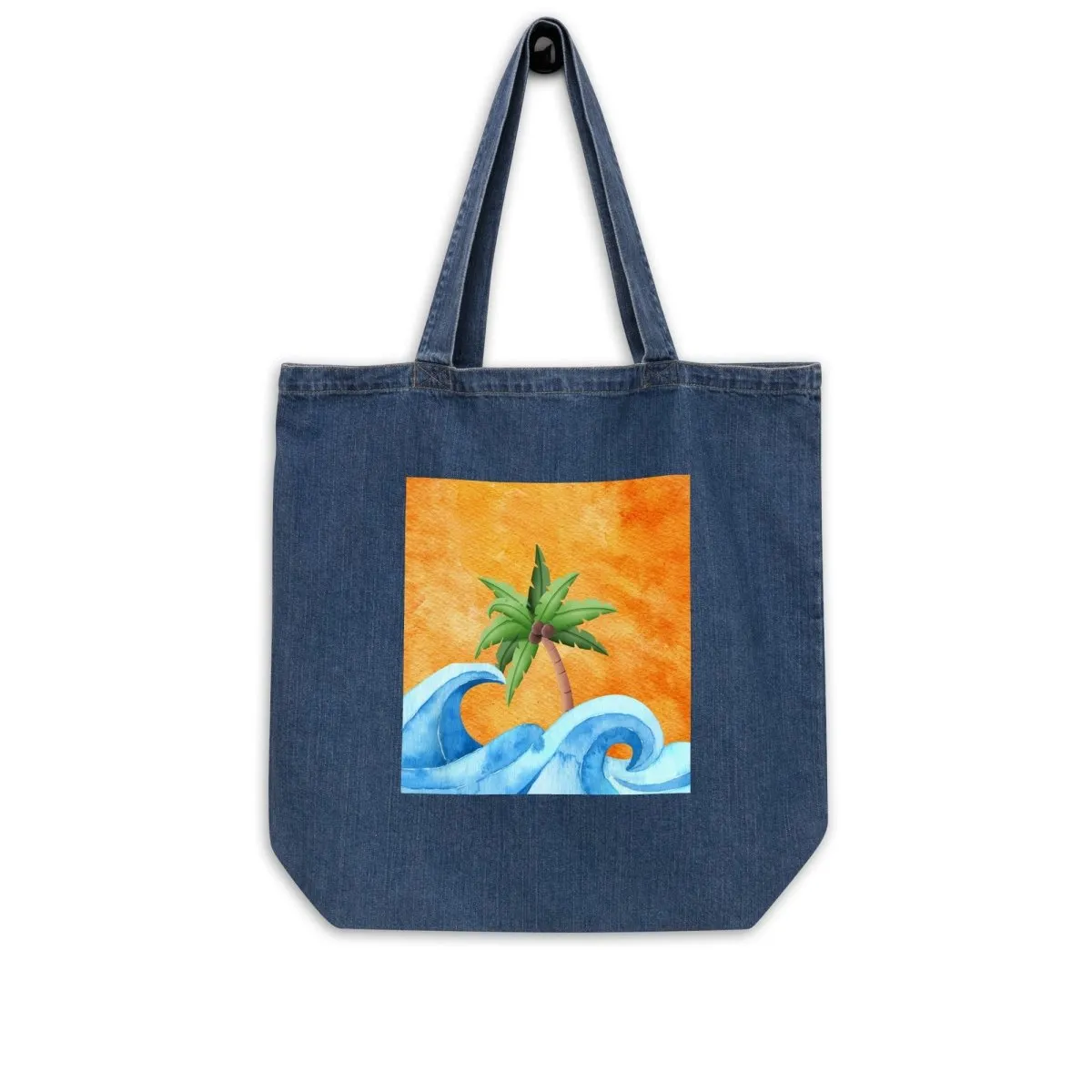 Palm Tree Dreams Organic Denim Tote Bag