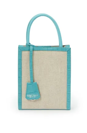 PEONIA MINI CONVERTIBLE HANDBAG IN AQUA