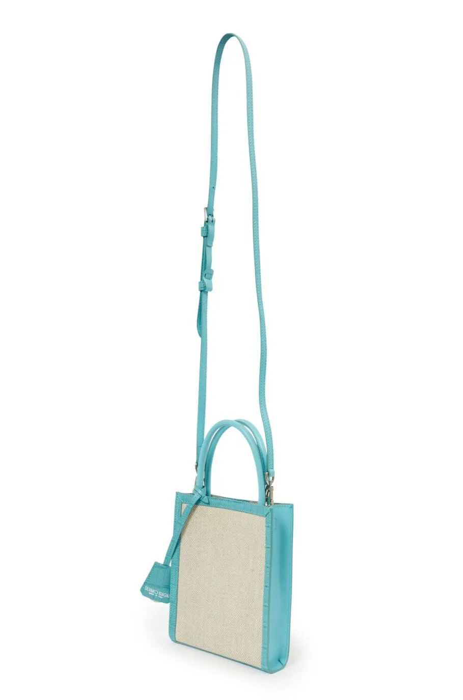 PEONIA MINI CONVERTIBLE HANDBAG IN AQUA