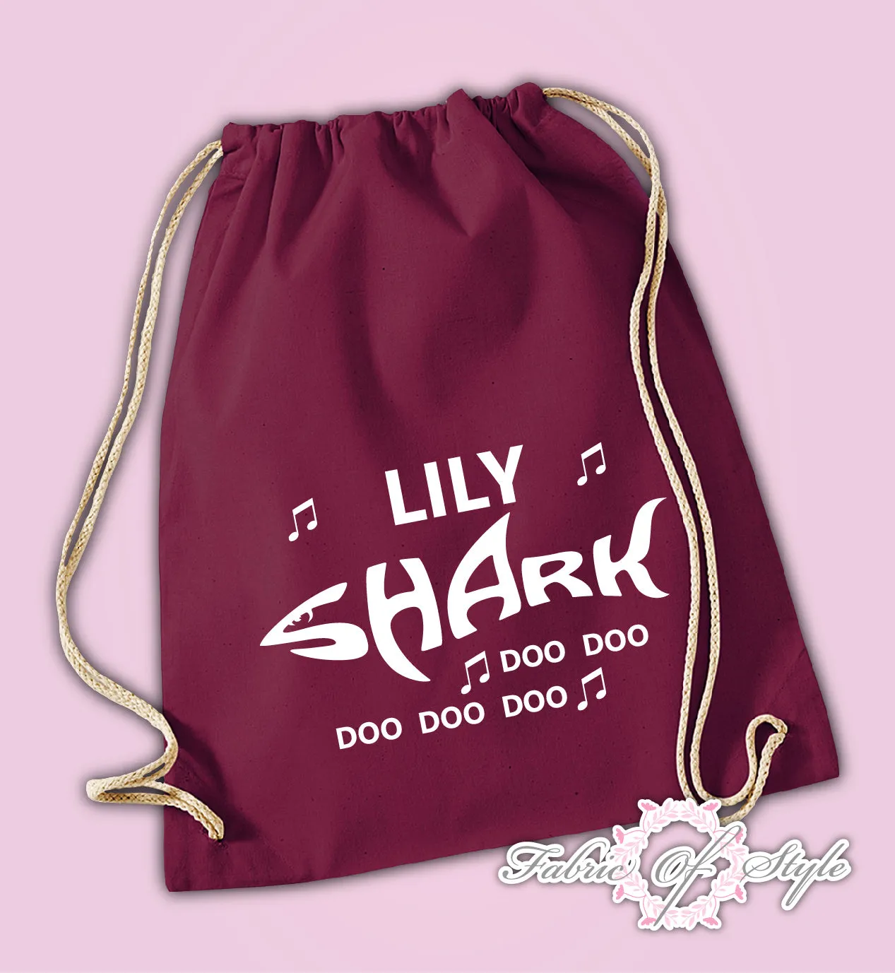 Personalised Baby Shark doo doo Back To Drawstring Bag PE GYM School Kids