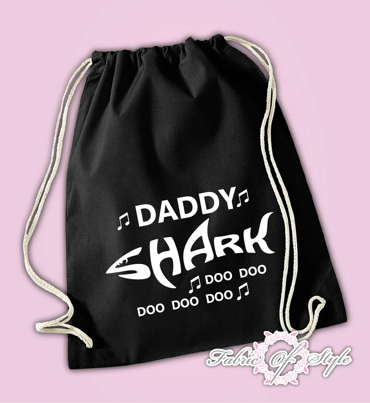 Personalised Baby Shark doo doo Back To Drawstring Bag PE GYM School Kids