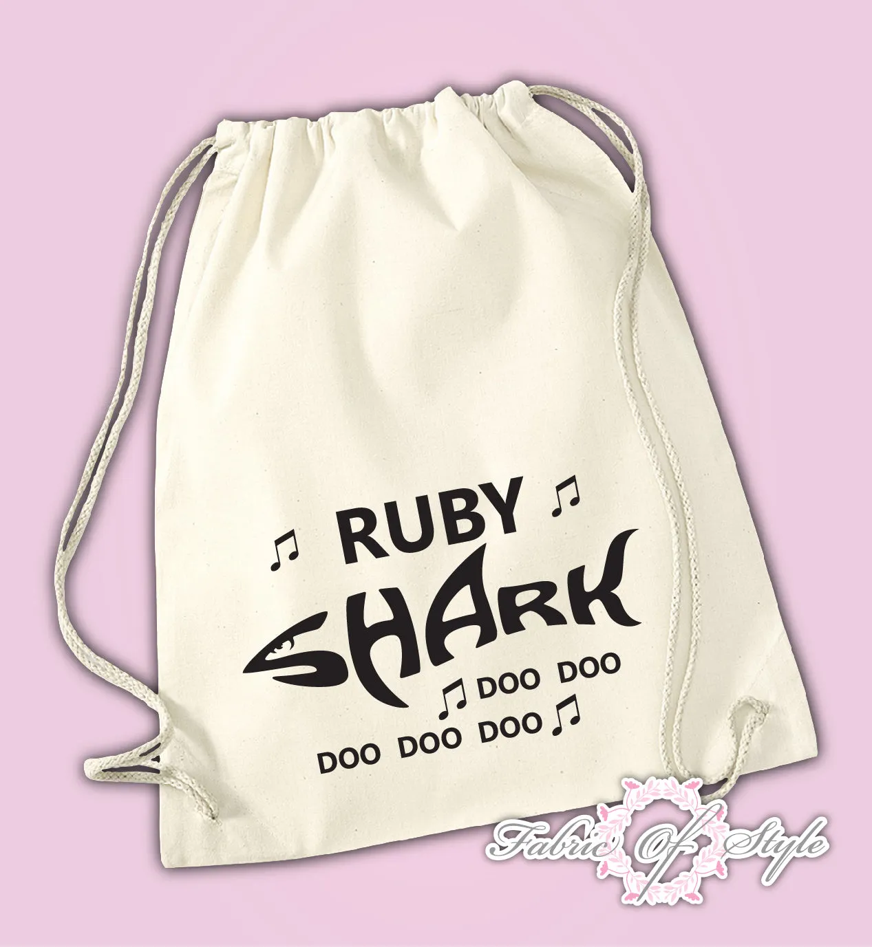 Personalised Baby Shark doo doo Back To Drawstring Bag PE GYM School Kids