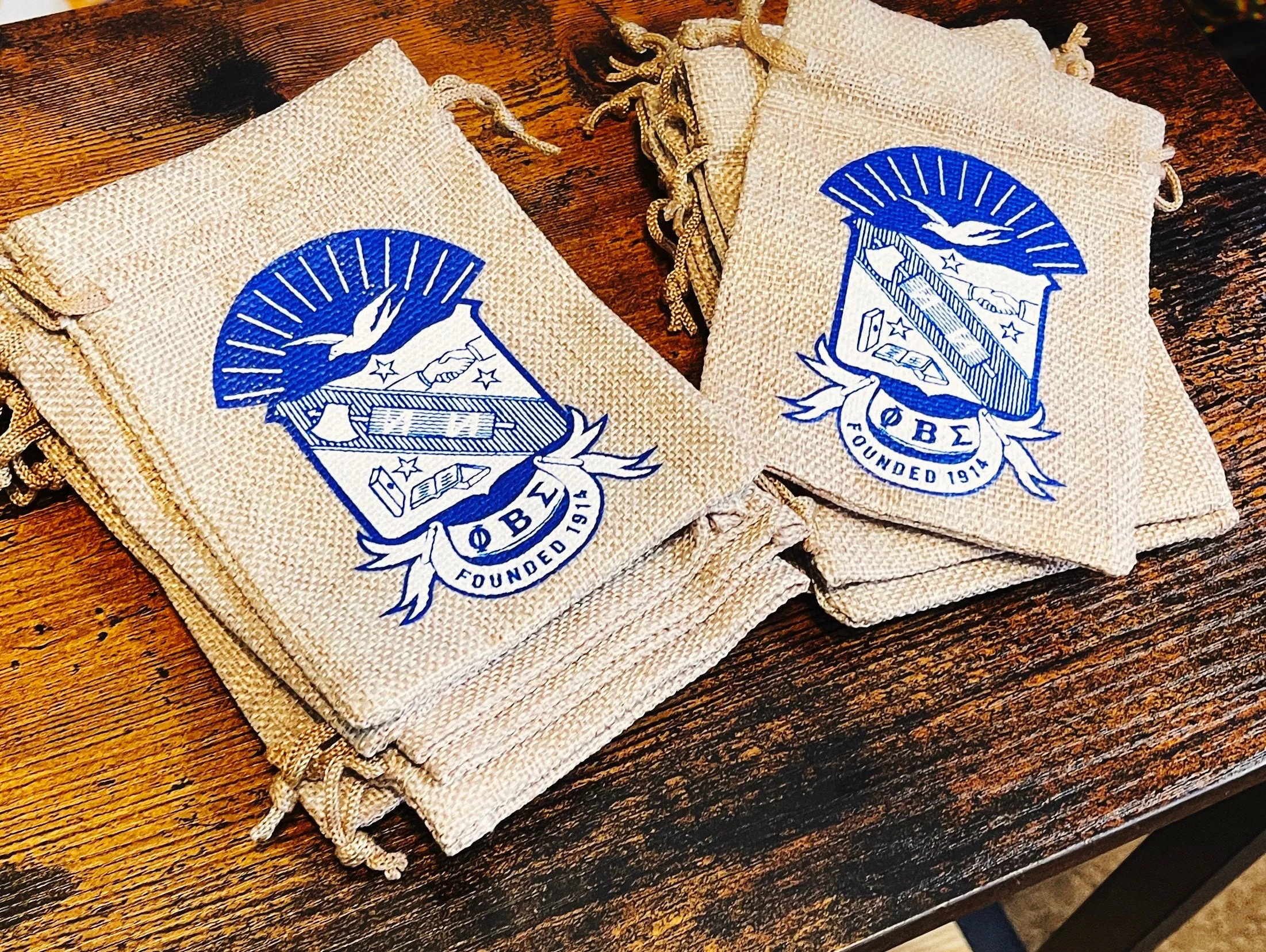 Phi Beta Sigma Gift Bags / Burlap Bags