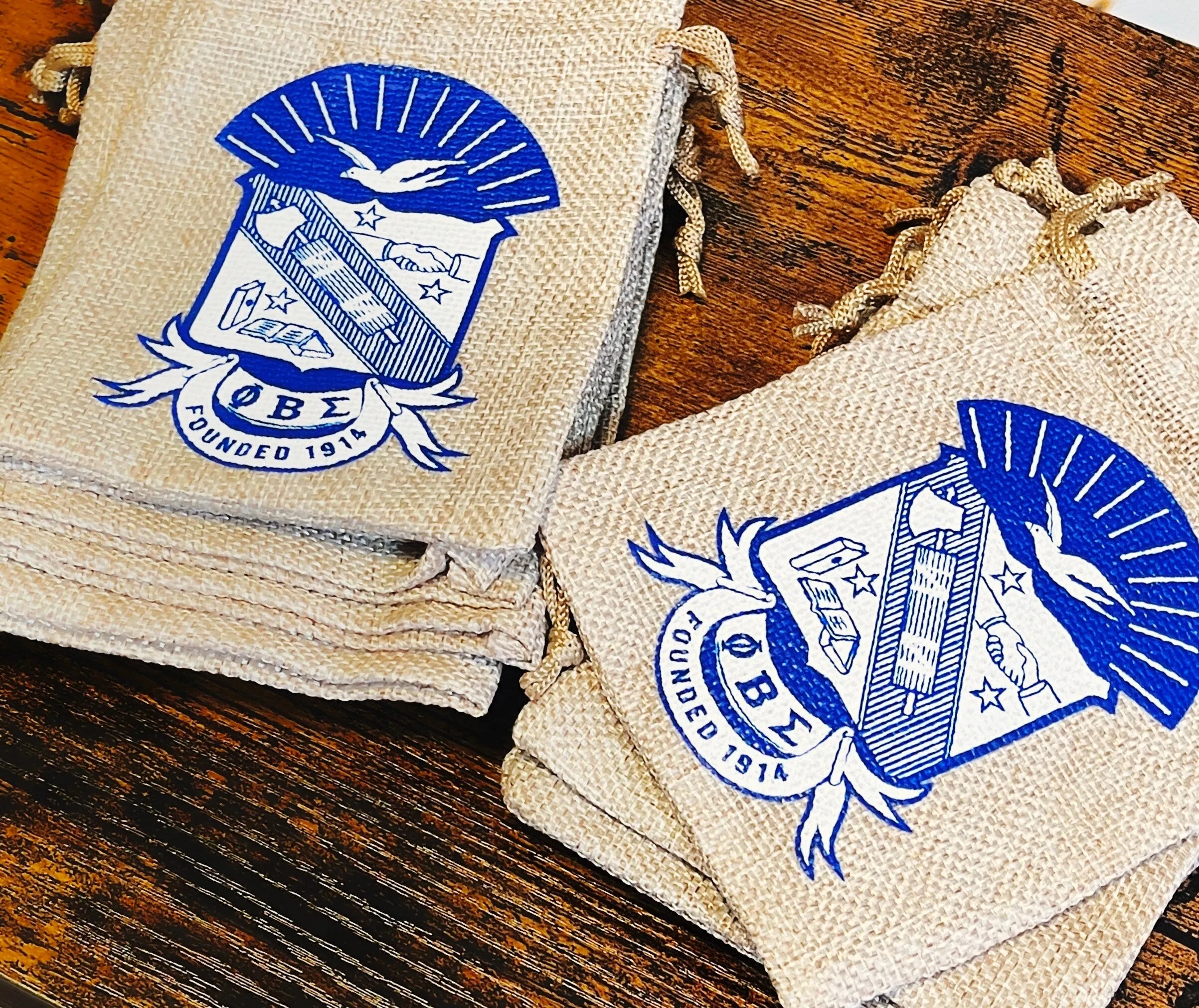 Phi Beta Sigma Gift Bags / Burlap Bags