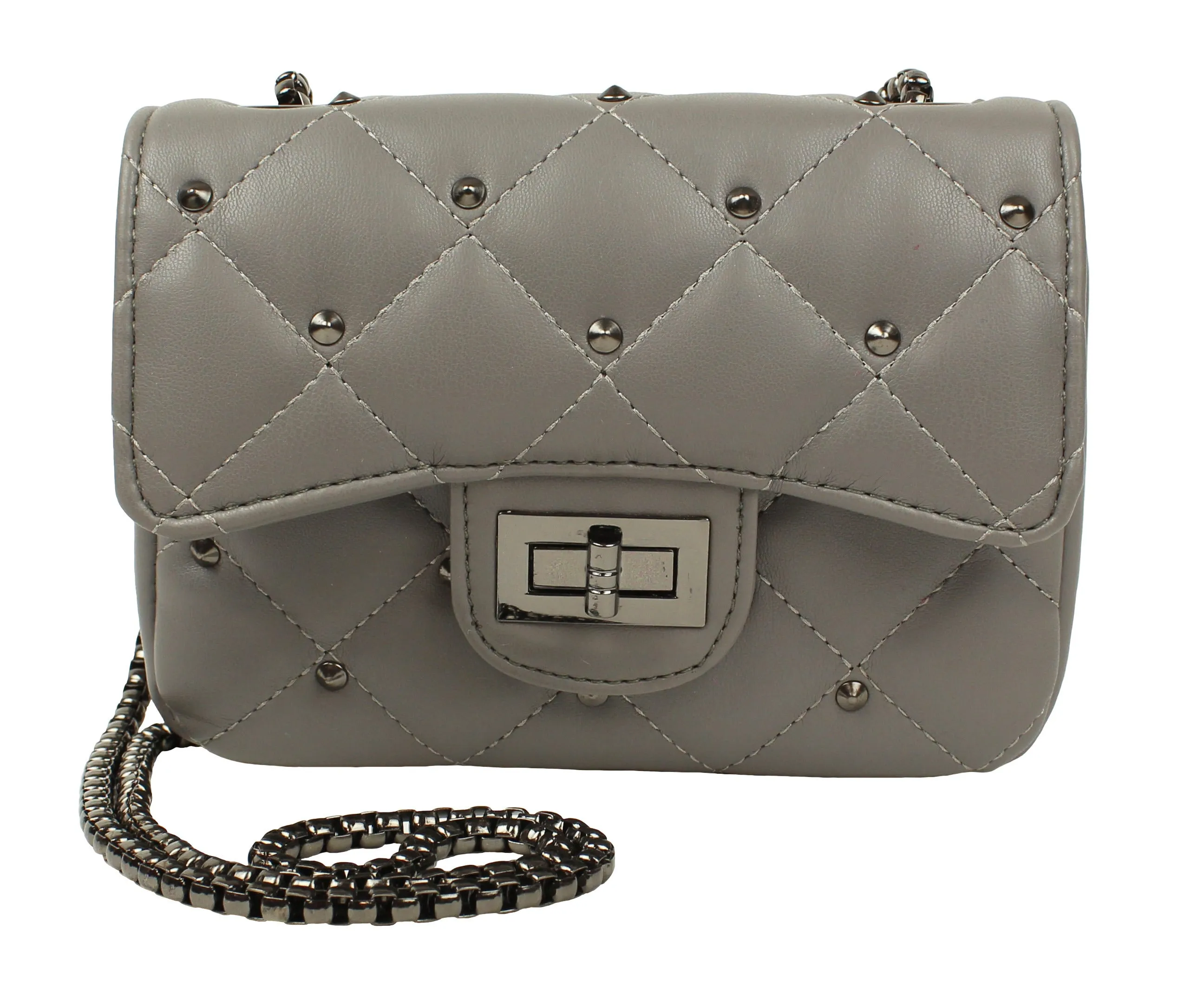 Popatu Grey Quilted Handbag