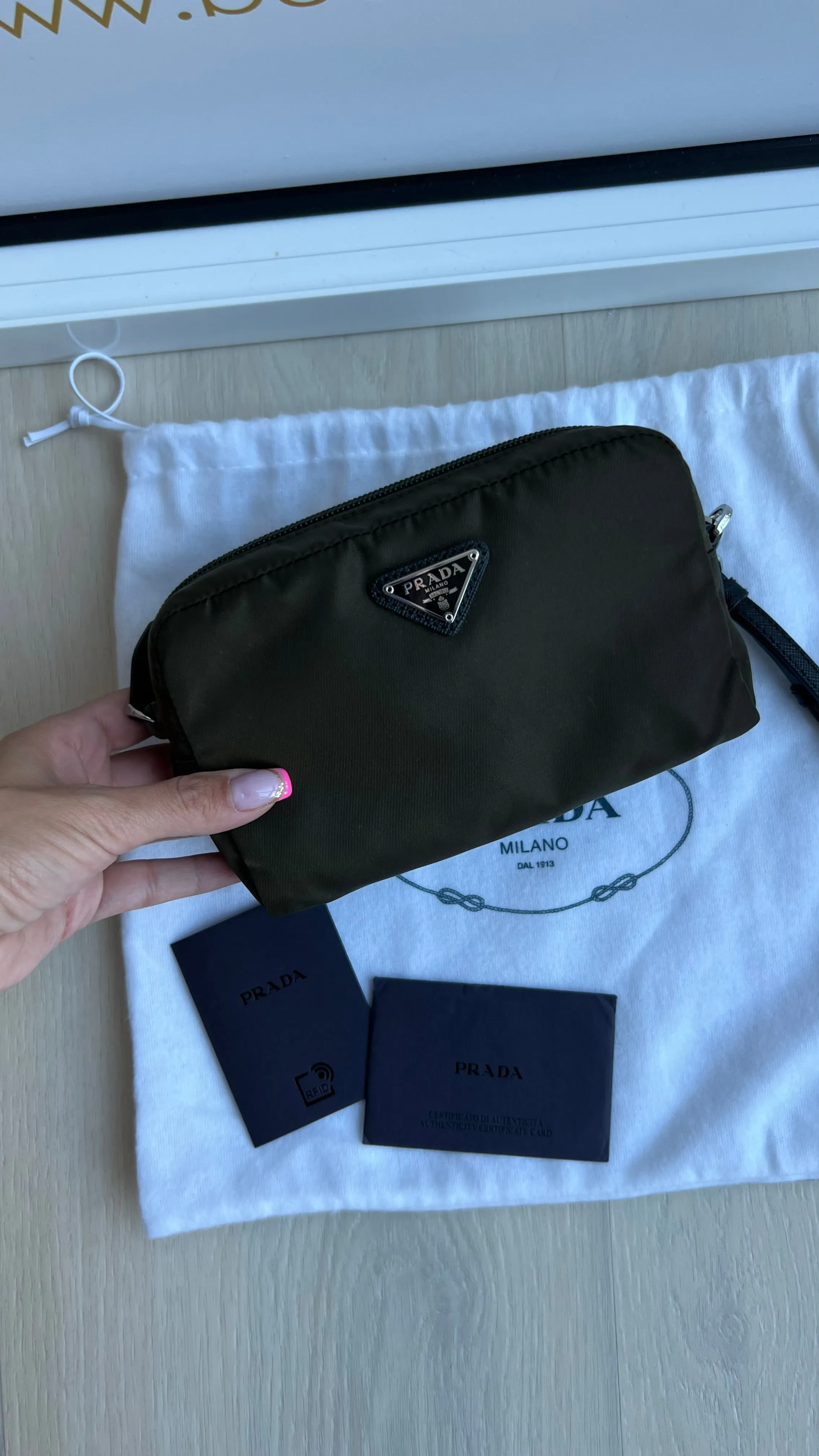 Prada Nylon Pouch Wristlet